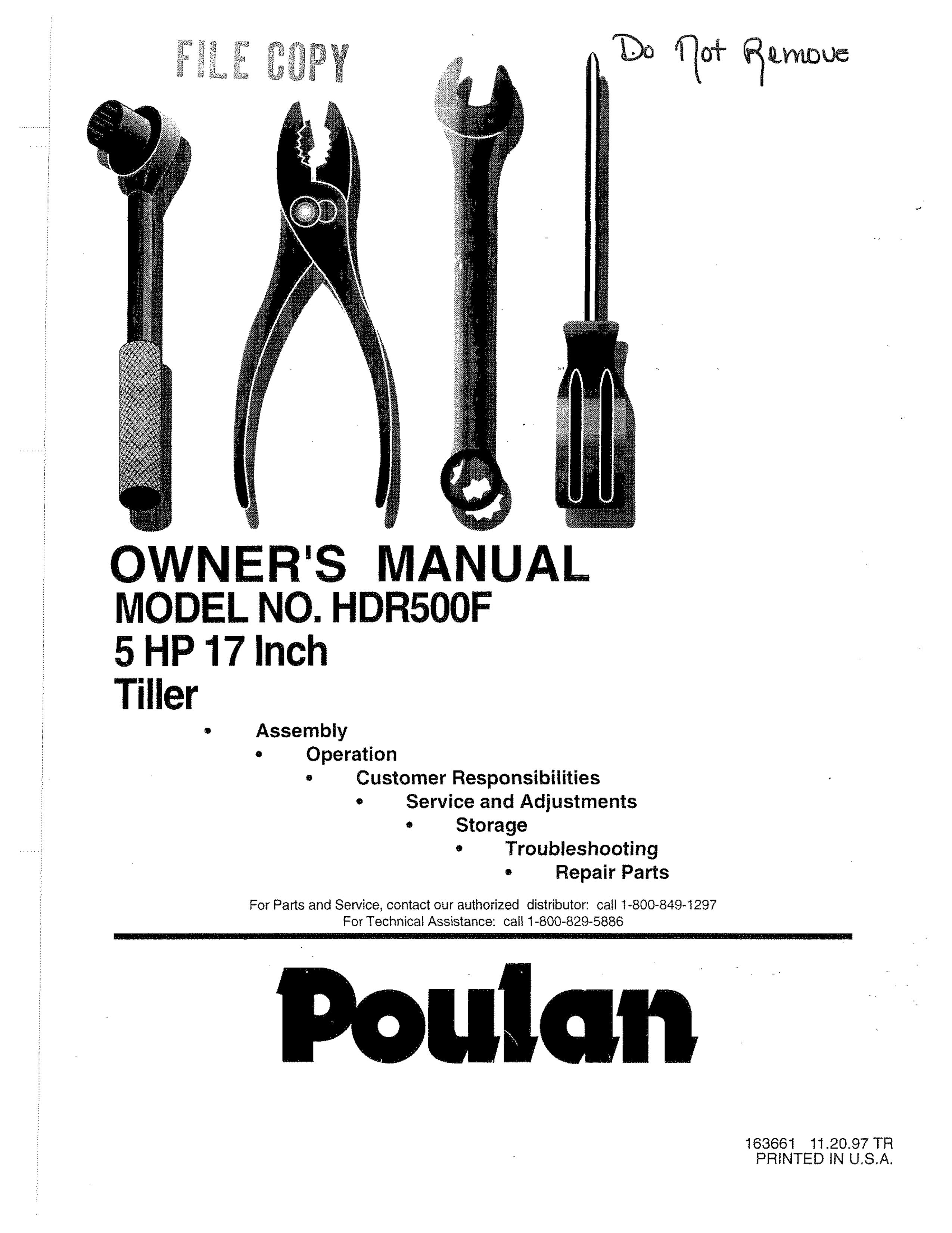 Poulan 163661 Tiller User Manual