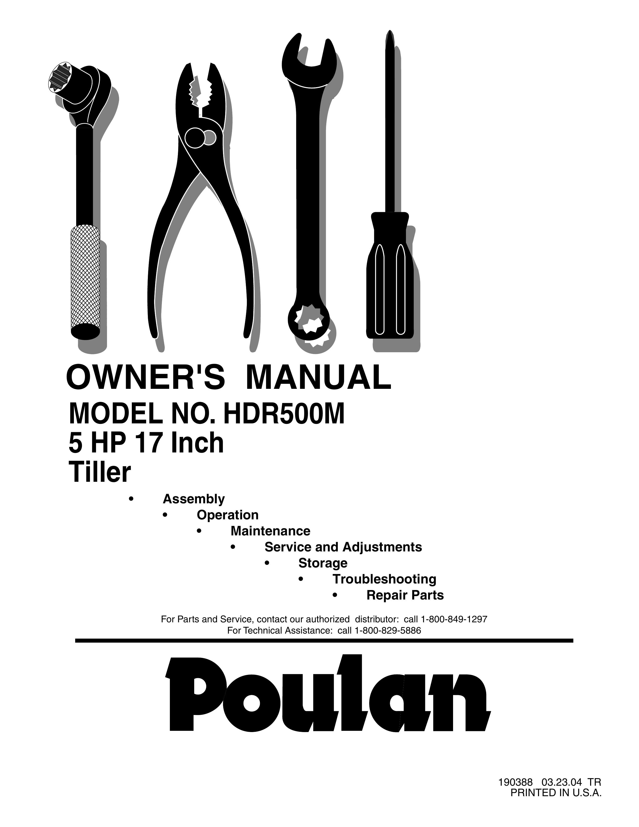 Poulan 190388 Tiller User Manual