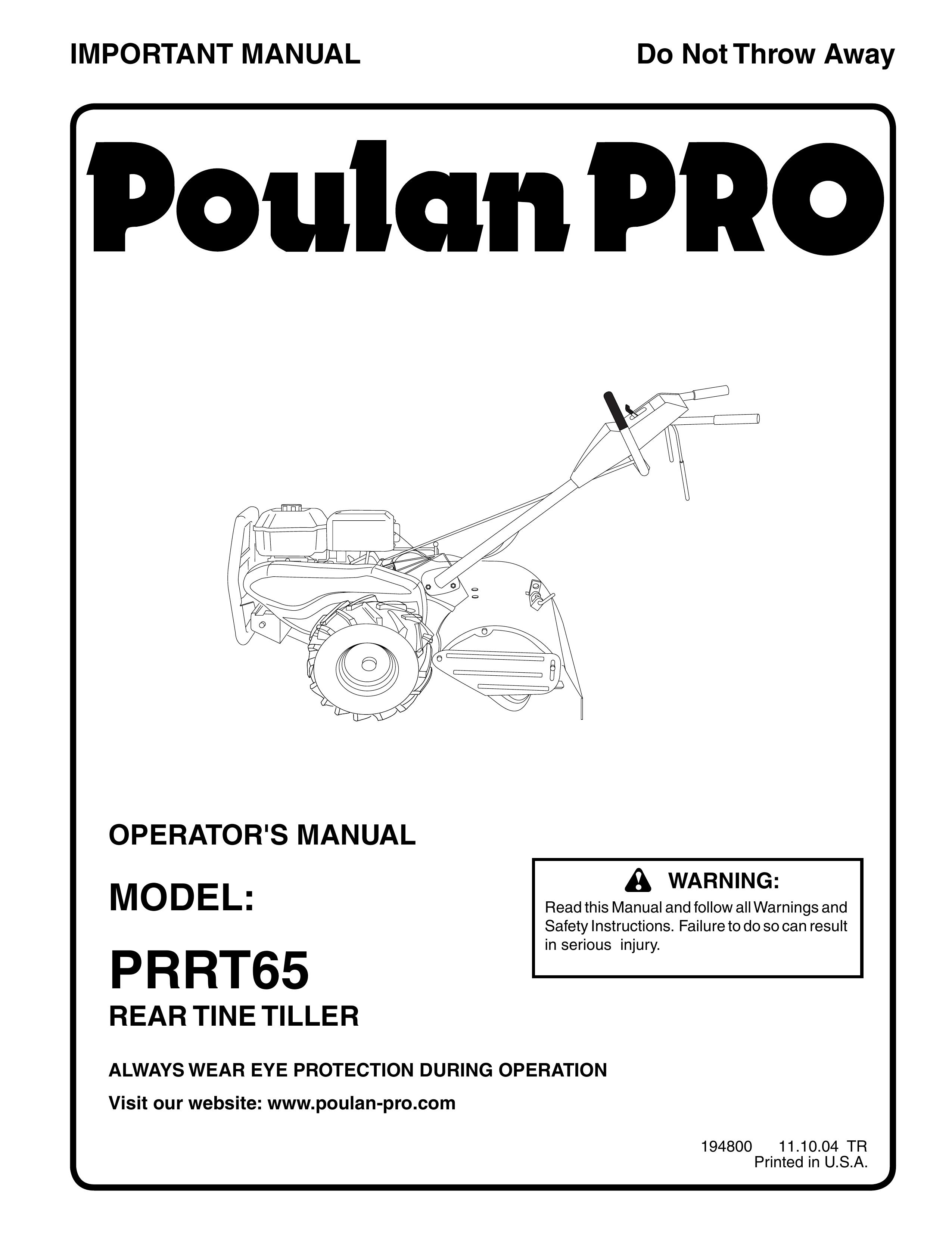 Poulan 194800 Tiller User Manual
