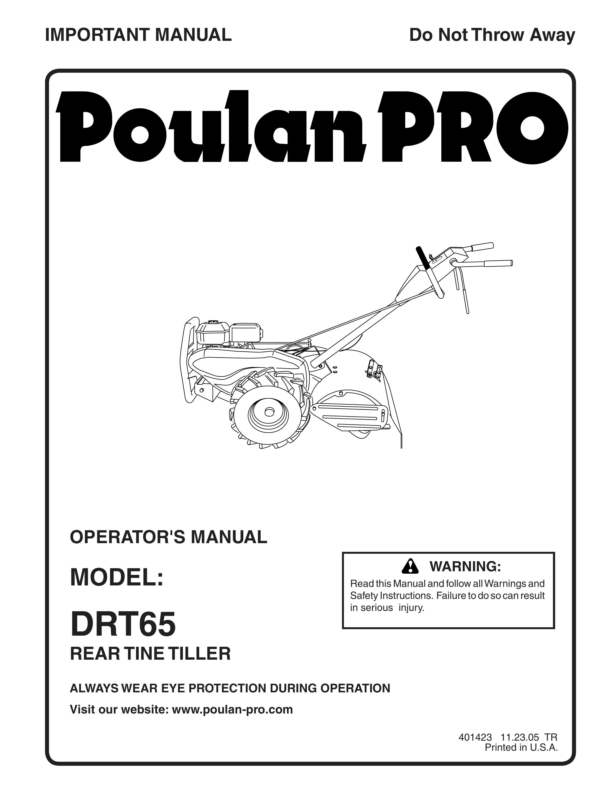 Poulan 401423 Tiller User Manual