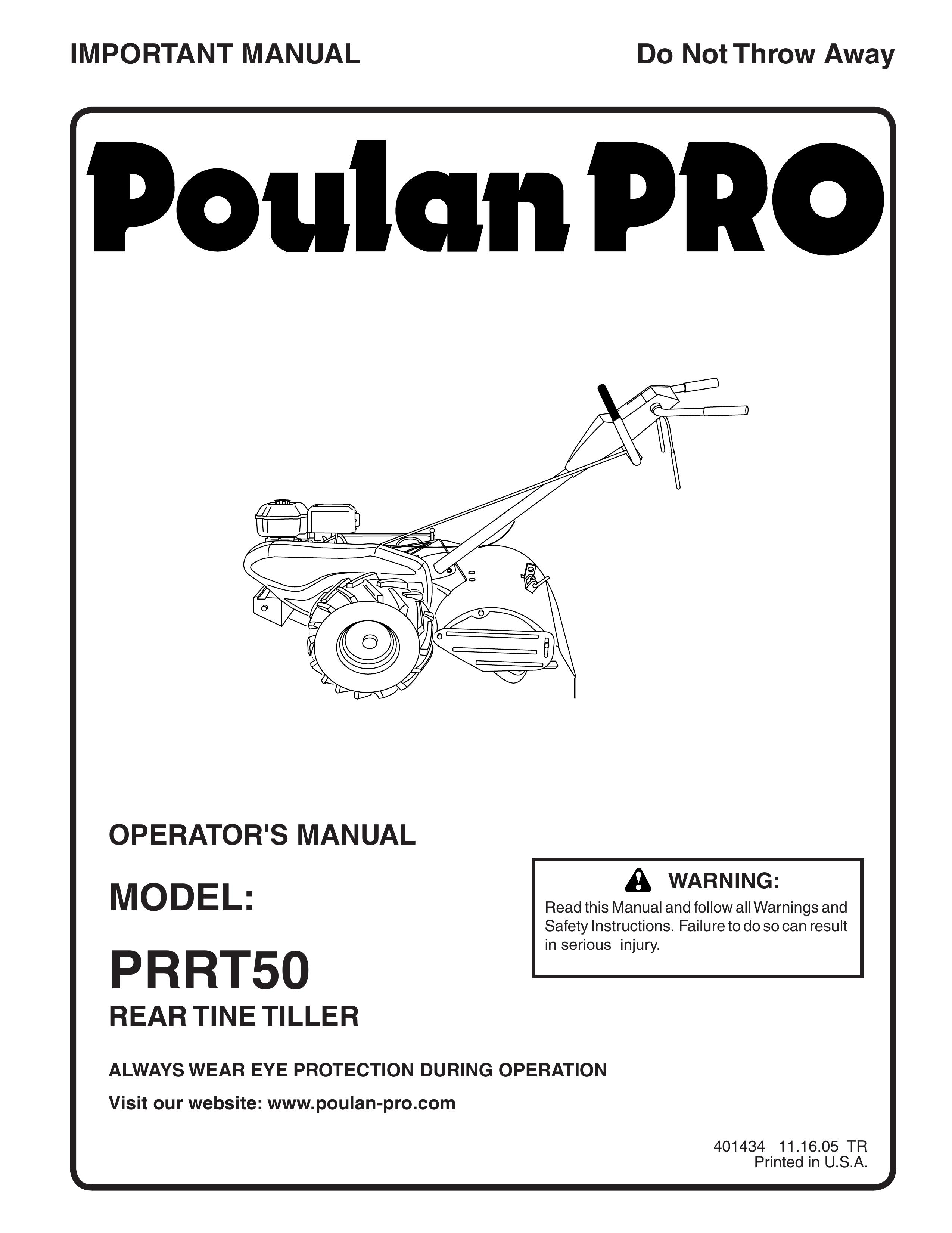 Poulan 401434 Tiller User Manual