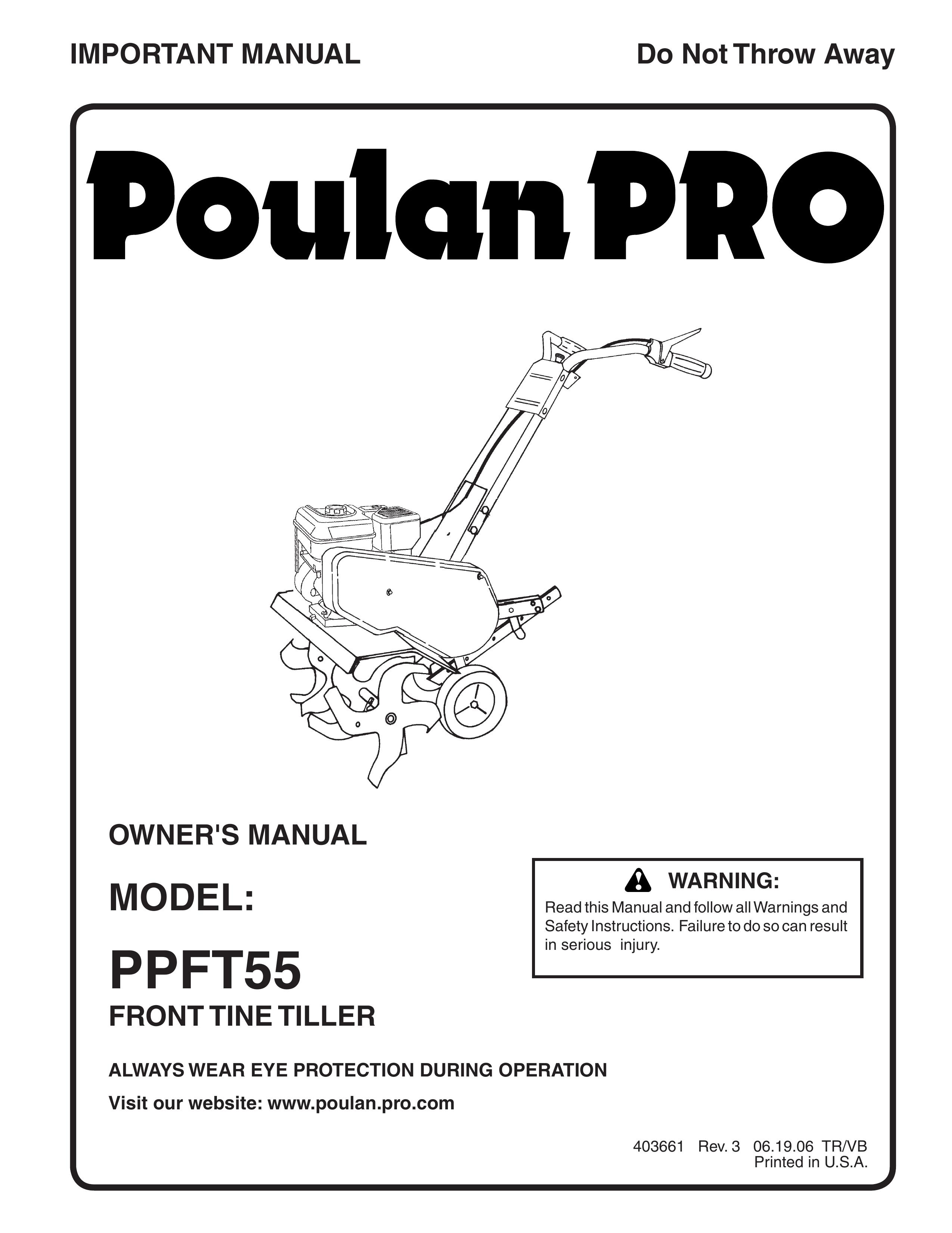 Poulan 403661 Tiller User Manual