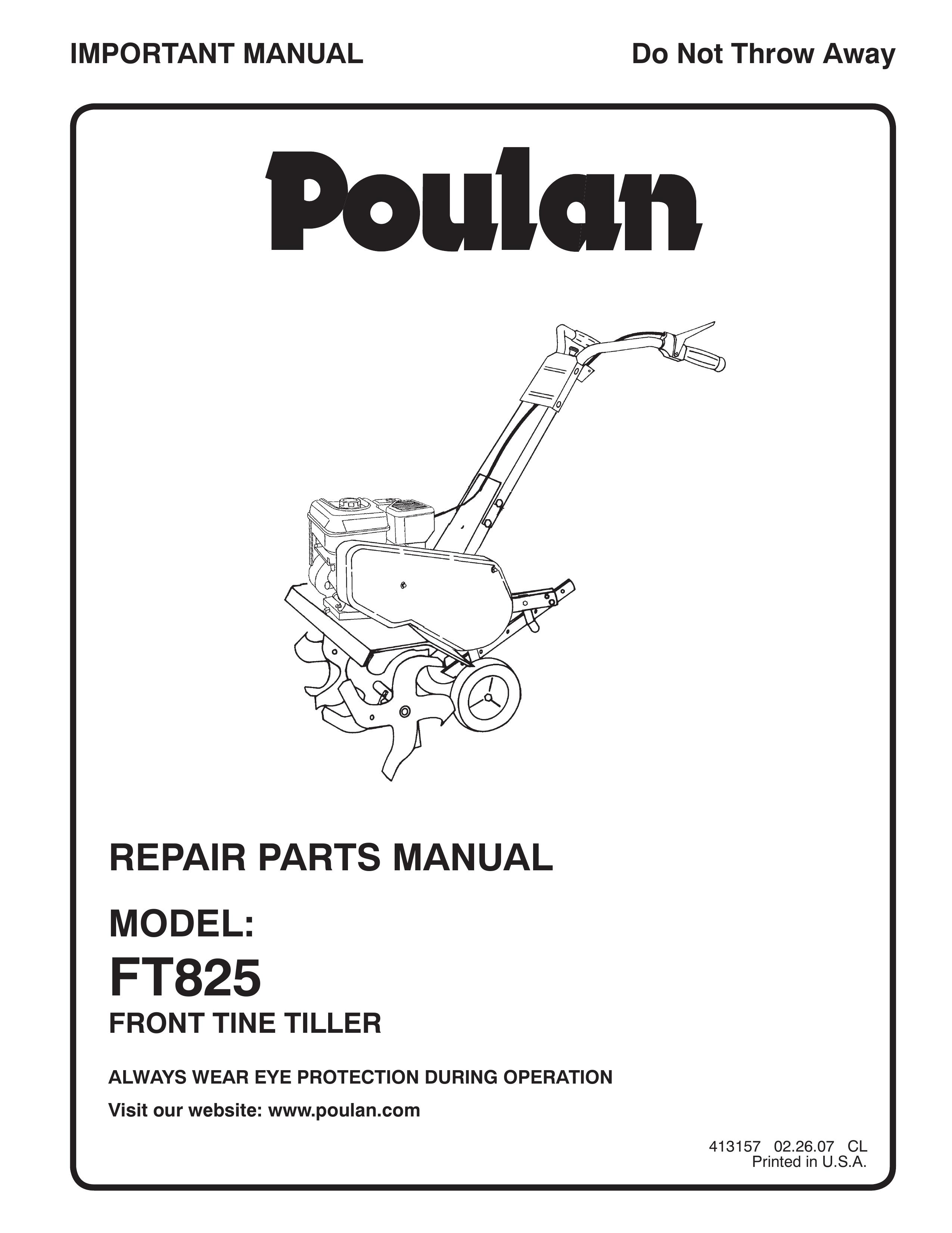 Poulan 413157 Tiller User Manual