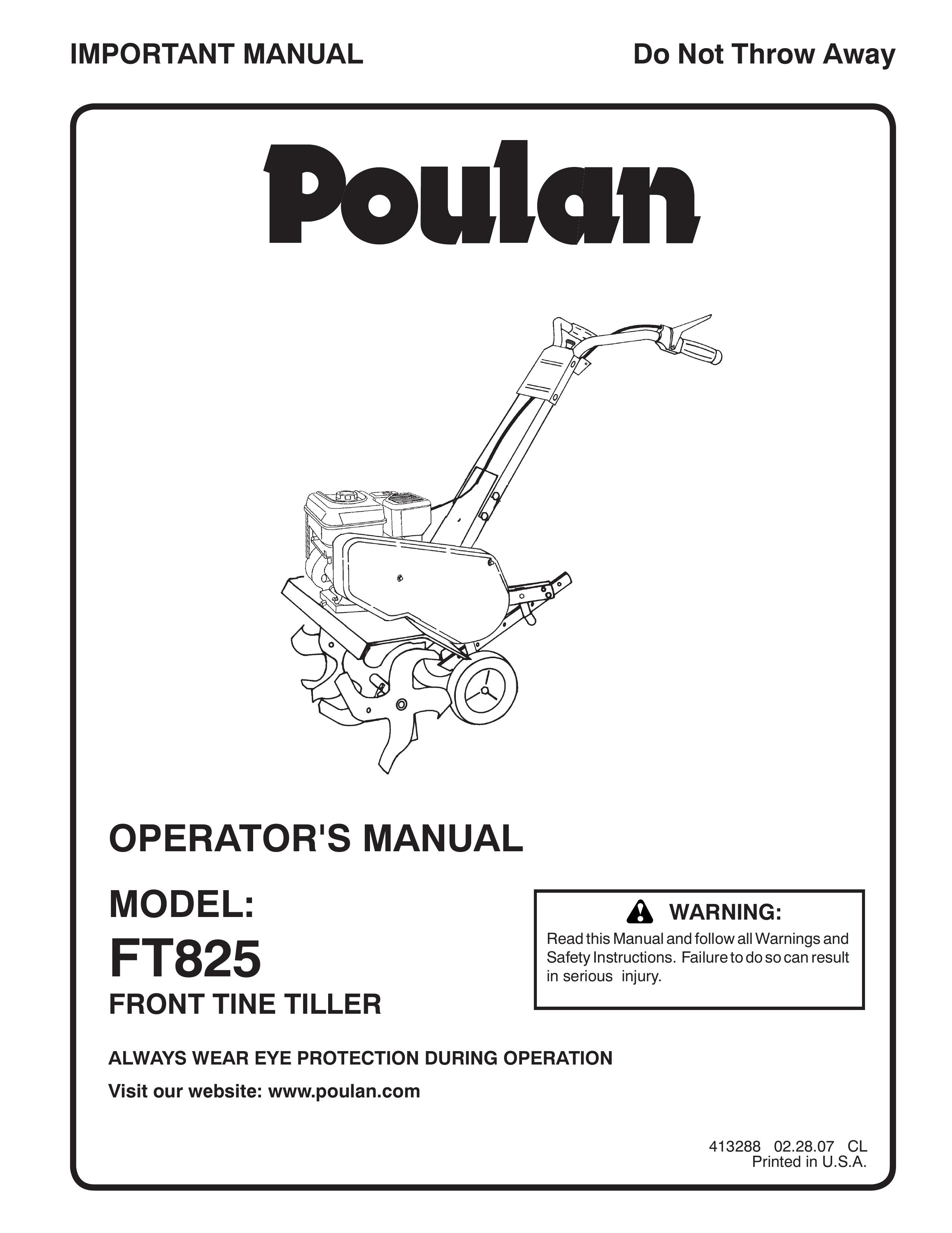 Poulan 413288 Tiller User Manual
