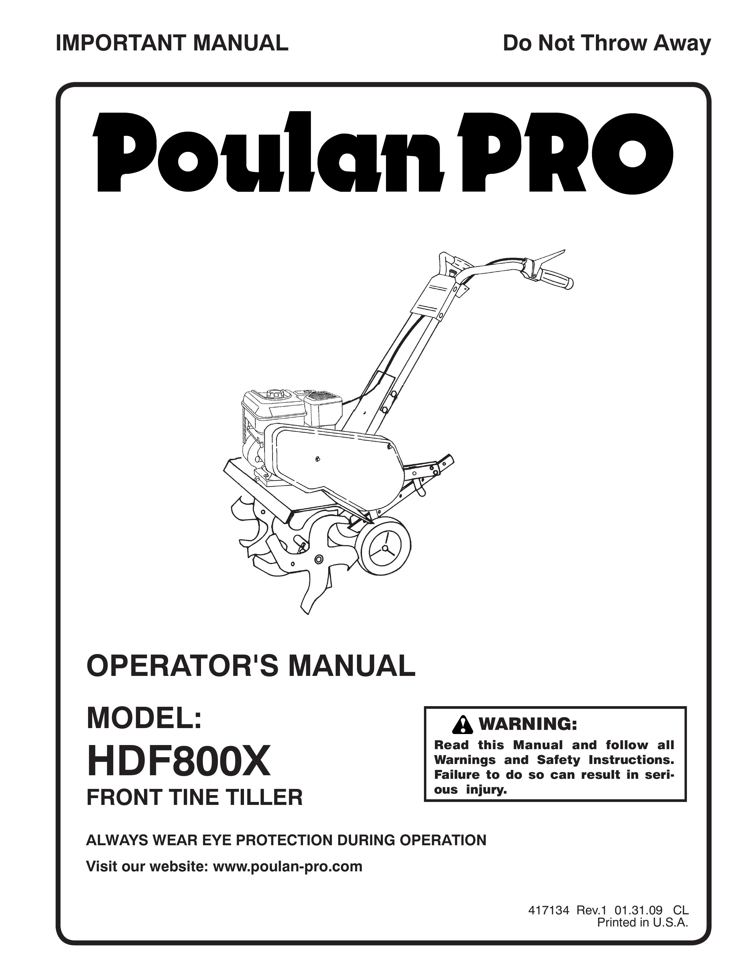 Poulan 417134 Tiller User Manual
