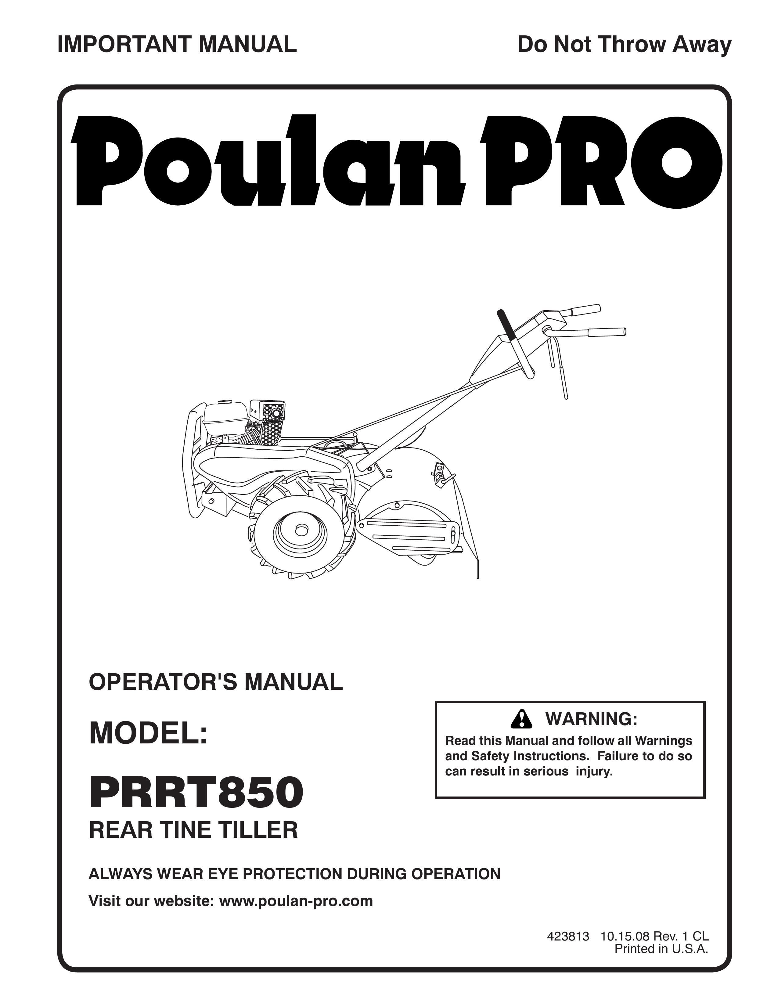 Poulan 423813 Tiller User Manual