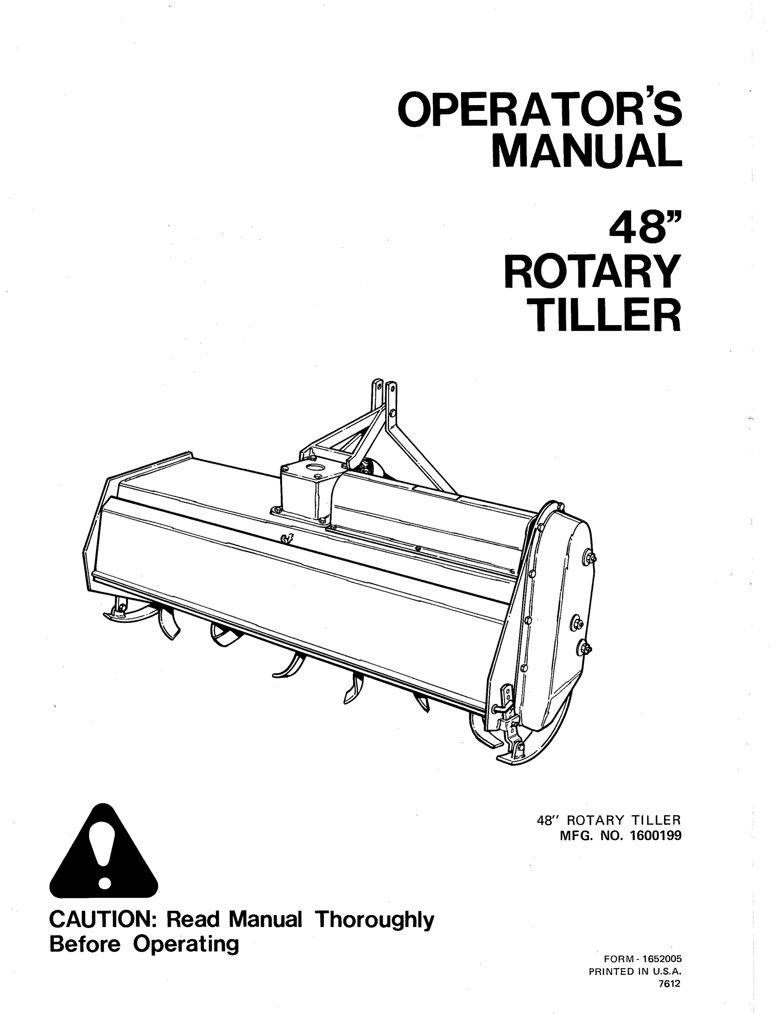 Snapper 1600199 Tiller User Manual