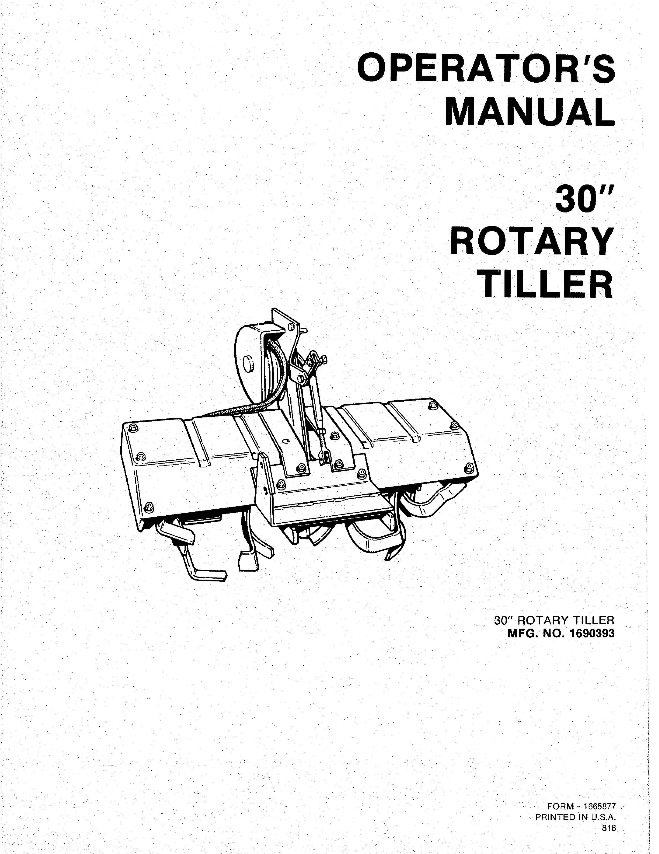 Snapper 1690393 Tiller User Manual