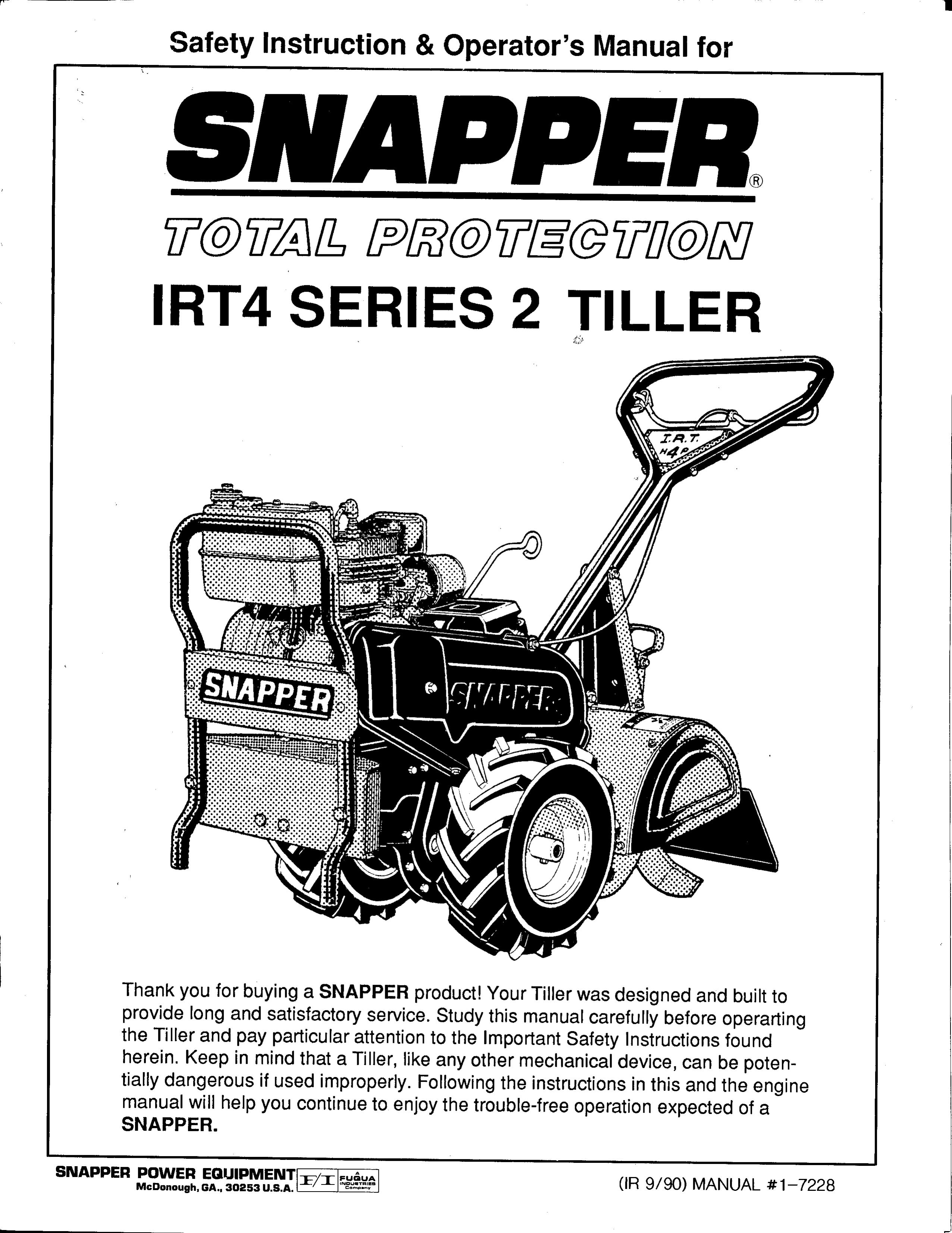 Snapper IRT4 Series 2 Tiller User Manual