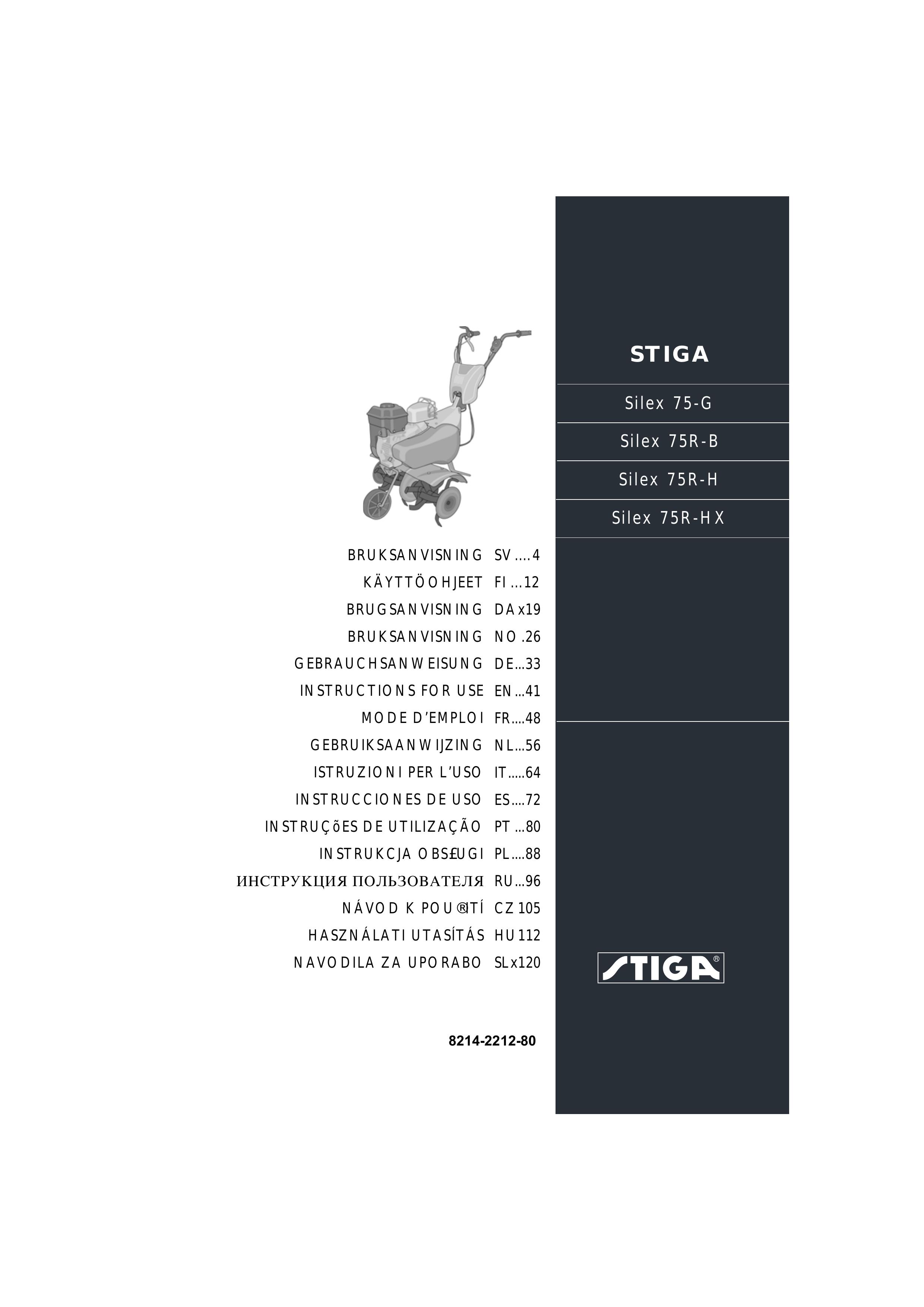 Stiga 75R-HX Tiller User Manual