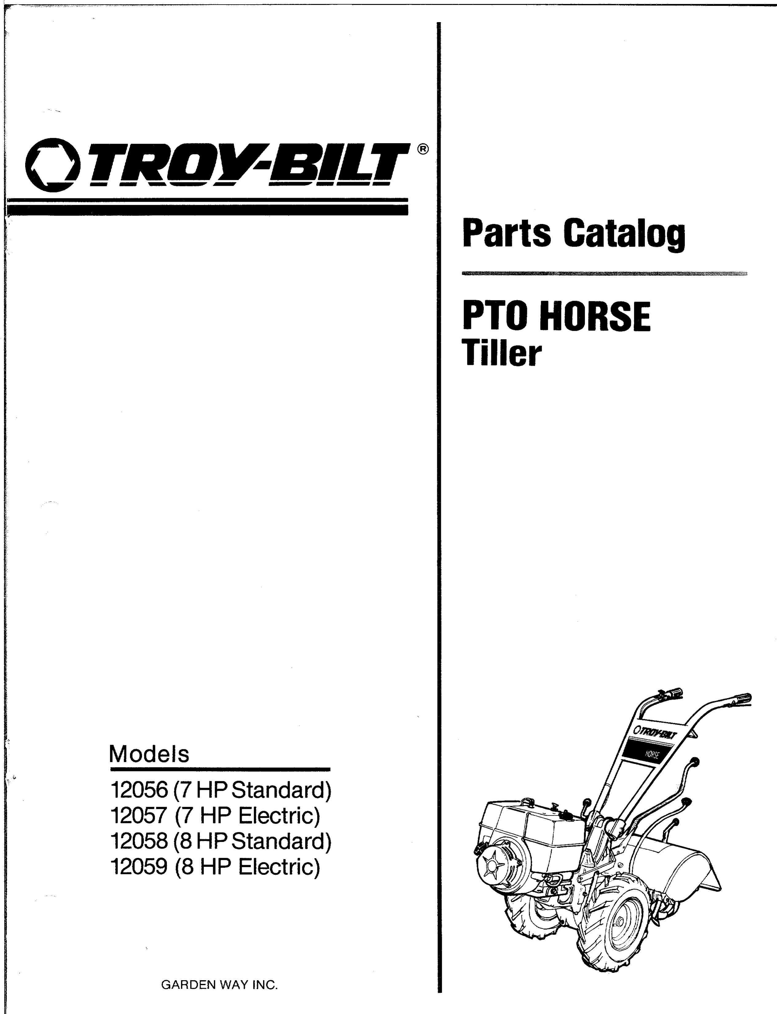 Troy-Bilt 12059 Tiller User Manual