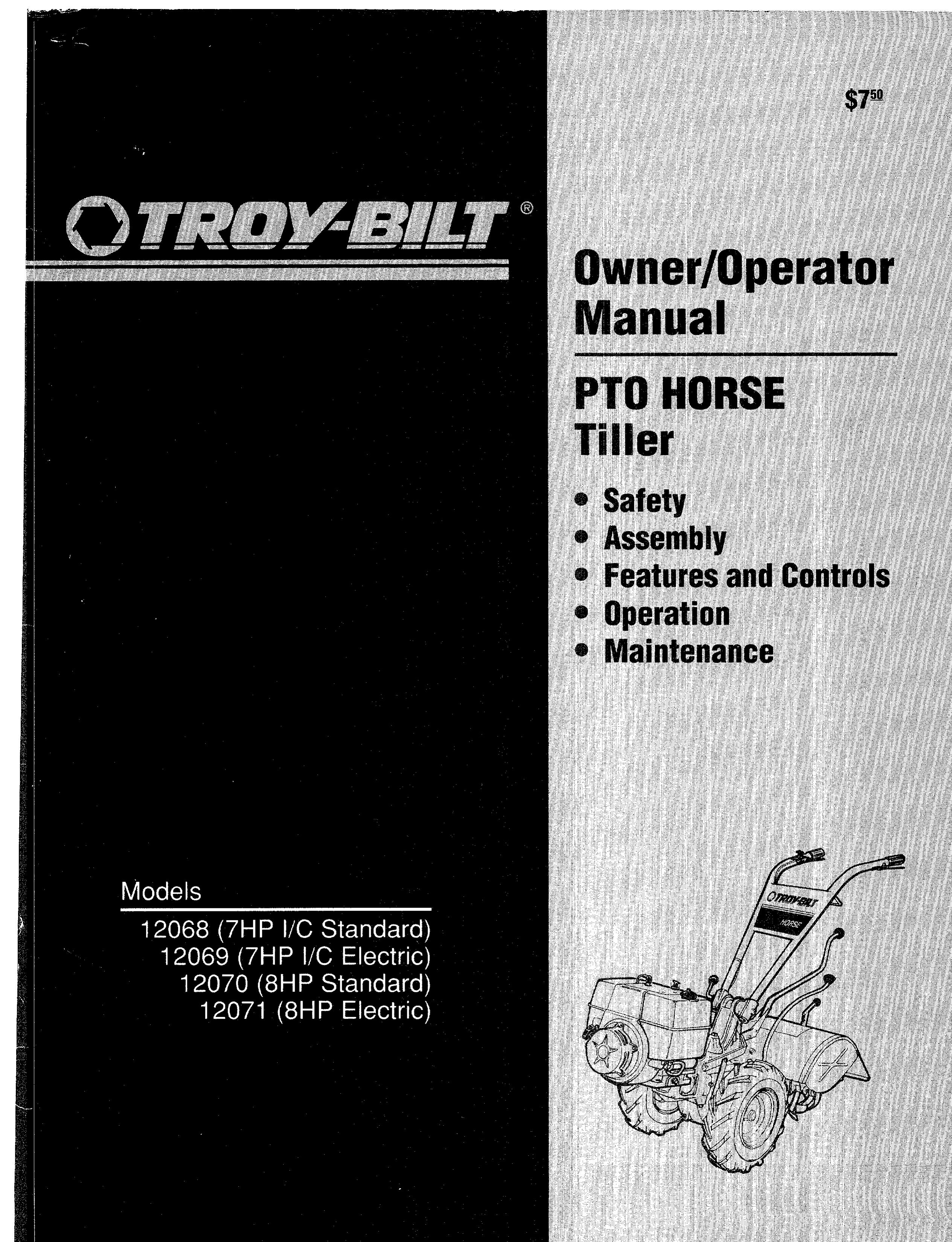 Troy-Bilt 12070-8HP Tiller User Manual