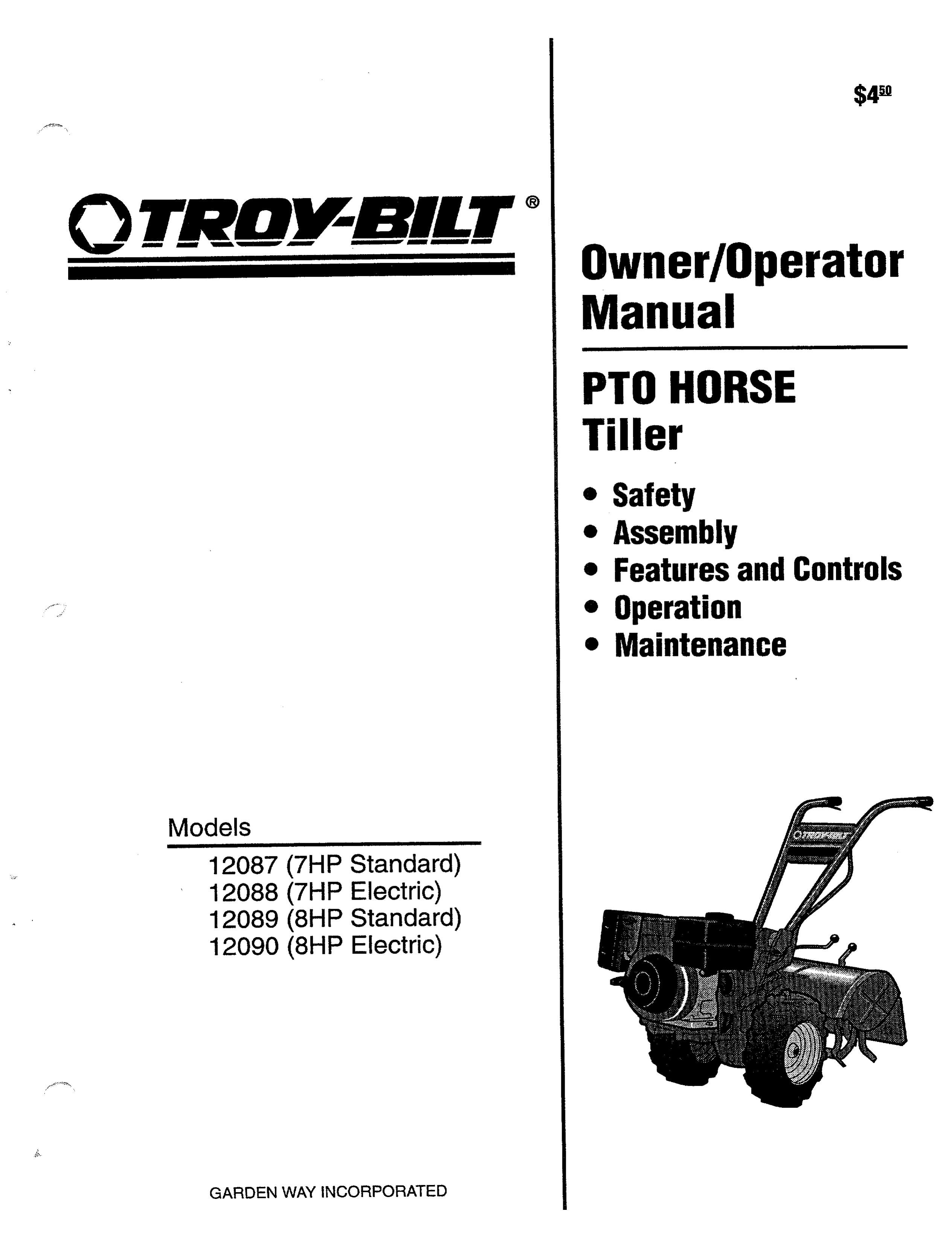 Troy-Bilt 12087, 12088, 12089, 12090 Tiller User Manual