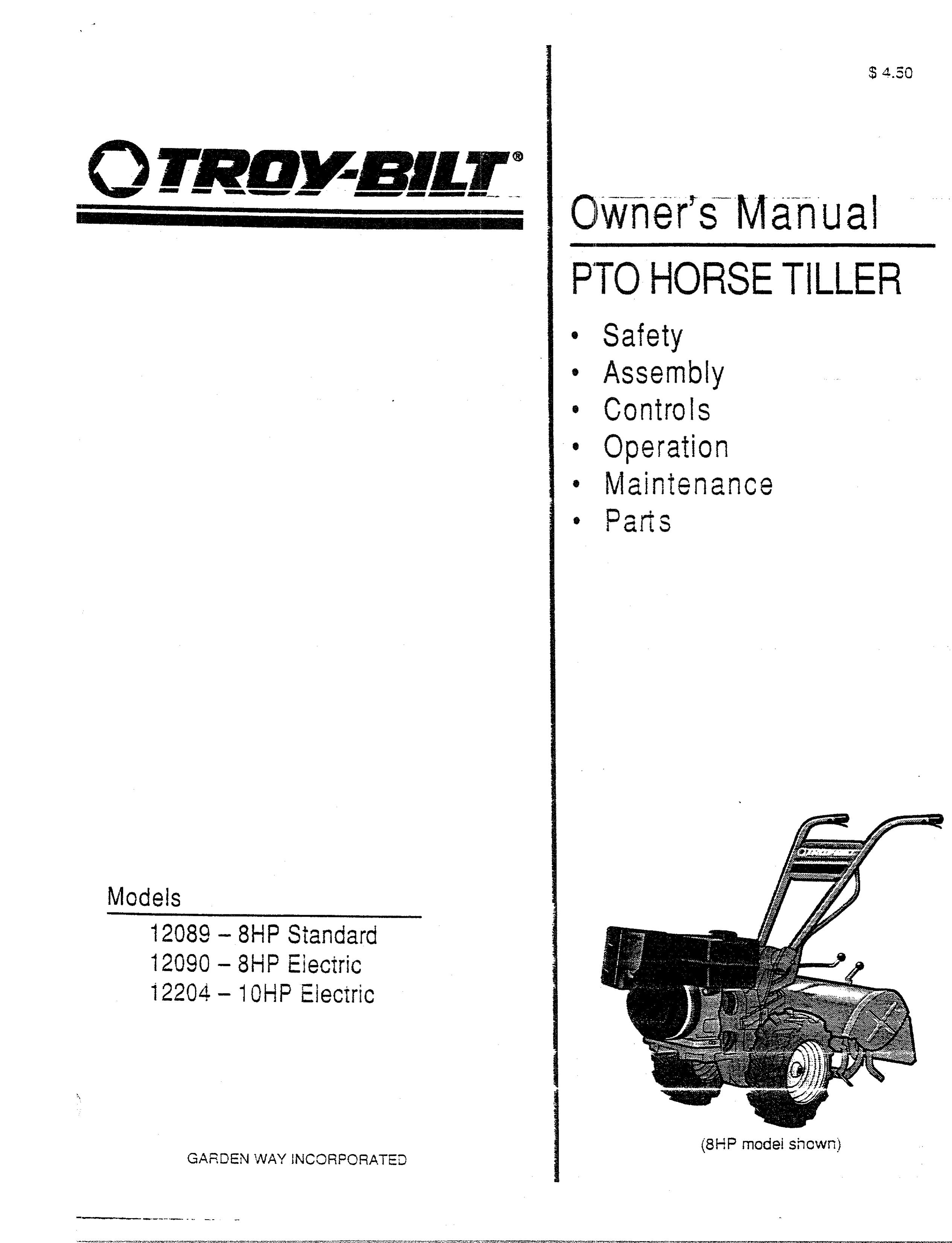 Troy-Bilt 12089 Tiller User Manual