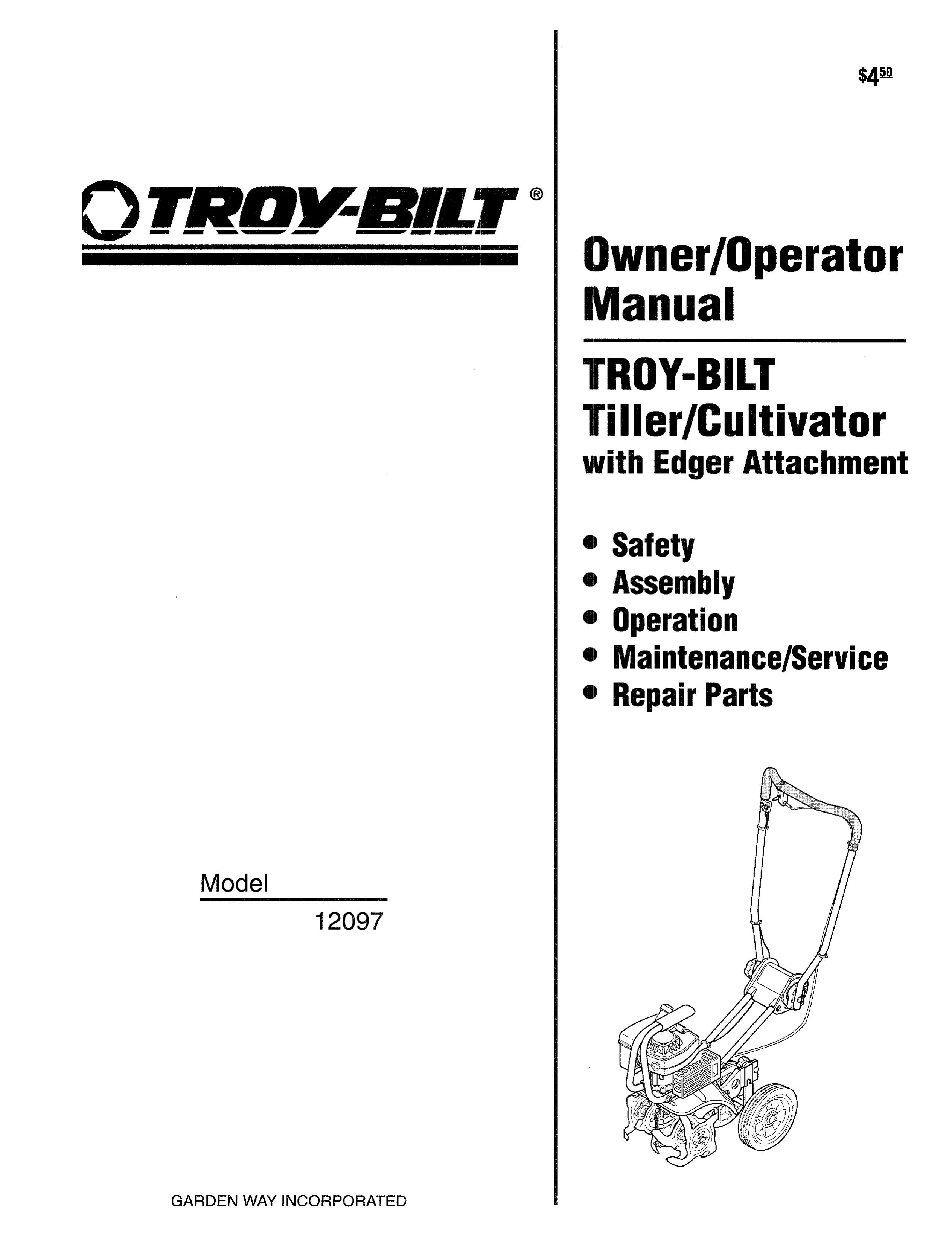 Troy-Bilt 12097 Tiller User Manual
