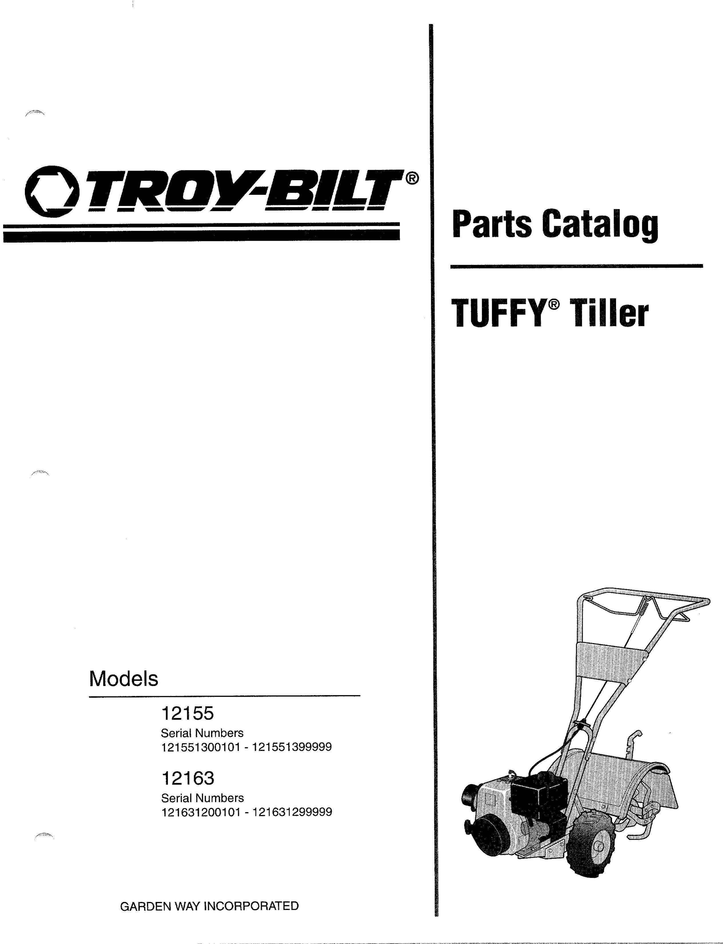 Troy-Bilt 12165 Tiller User Manual