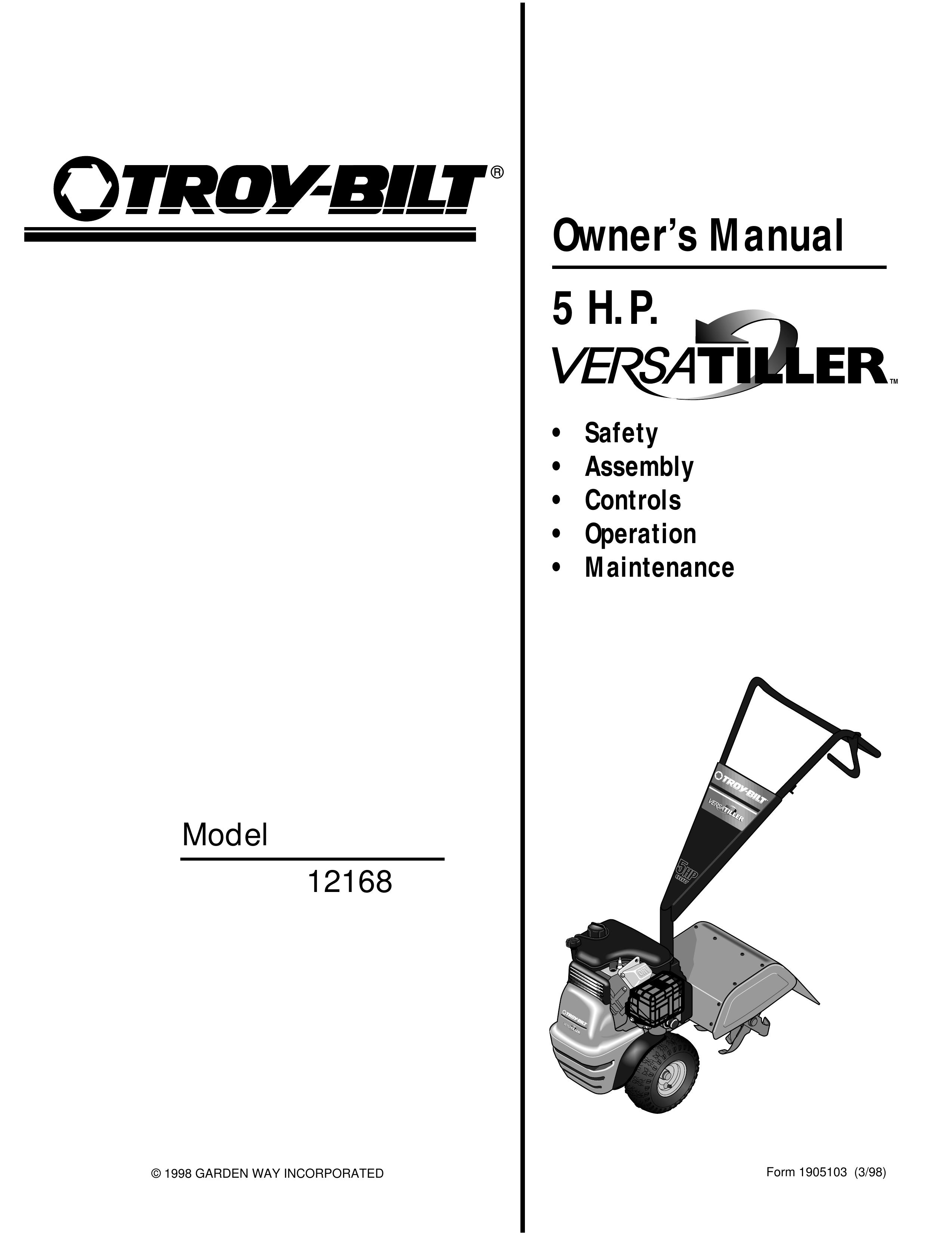 Troy-Bilt 12168 Tiller User Manual