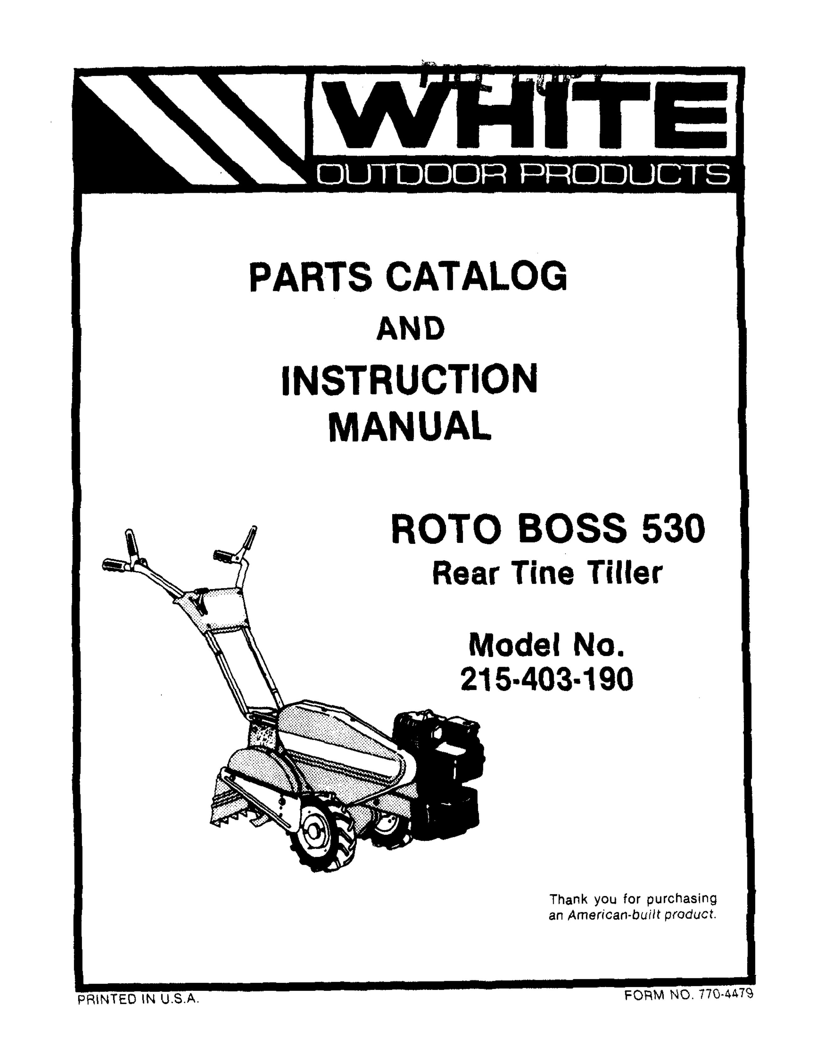 White Outdoor 215-403-190 Tiller User Manual