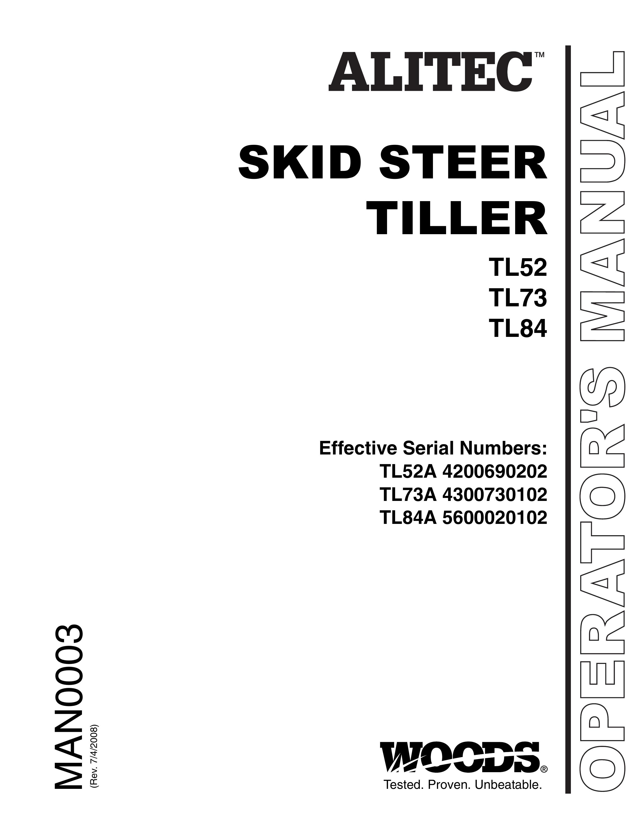 Woods Equipment TL84 Tiller User Manual