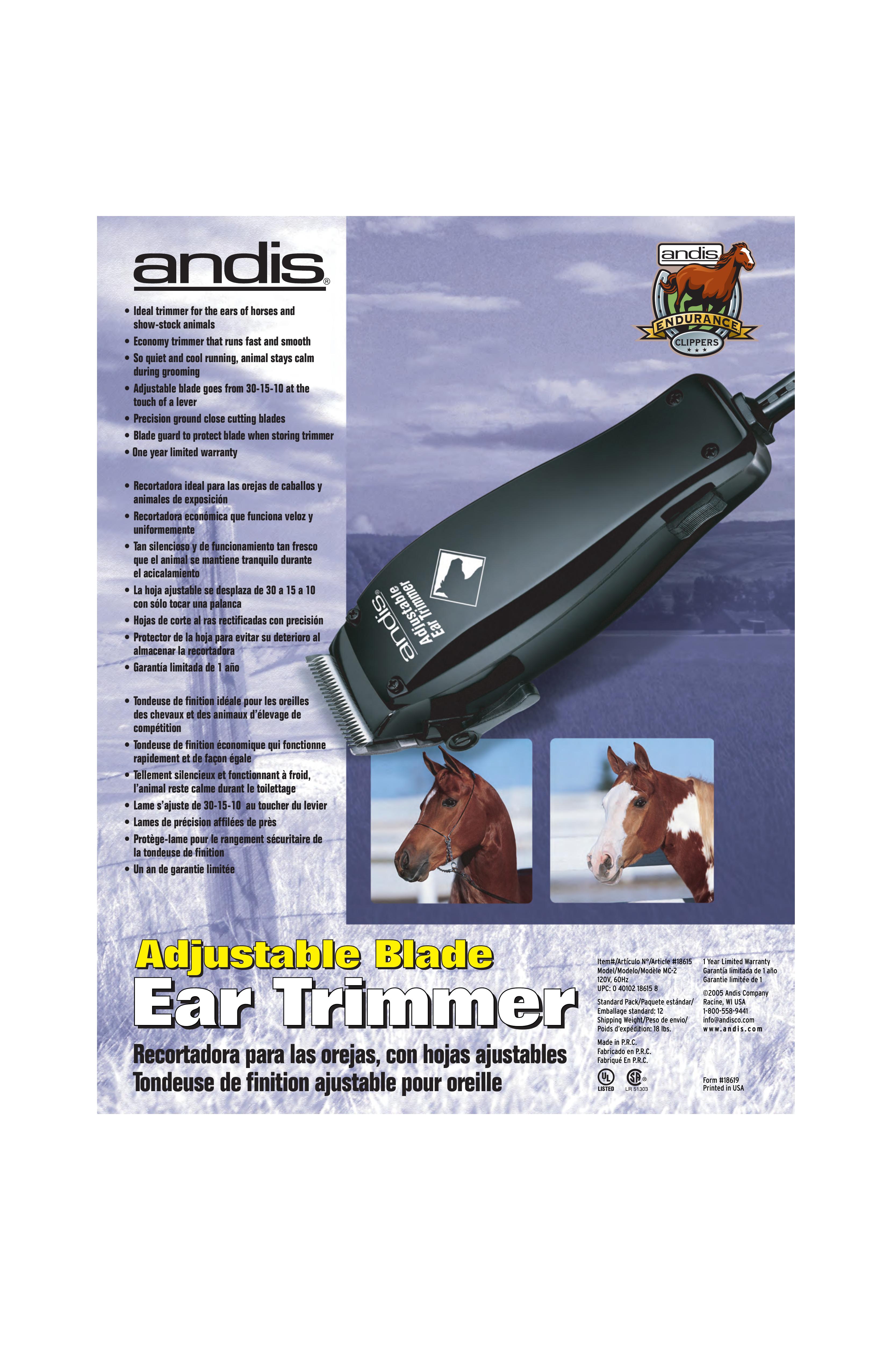 Andis Company MC-2 120v Trimmer User Manual