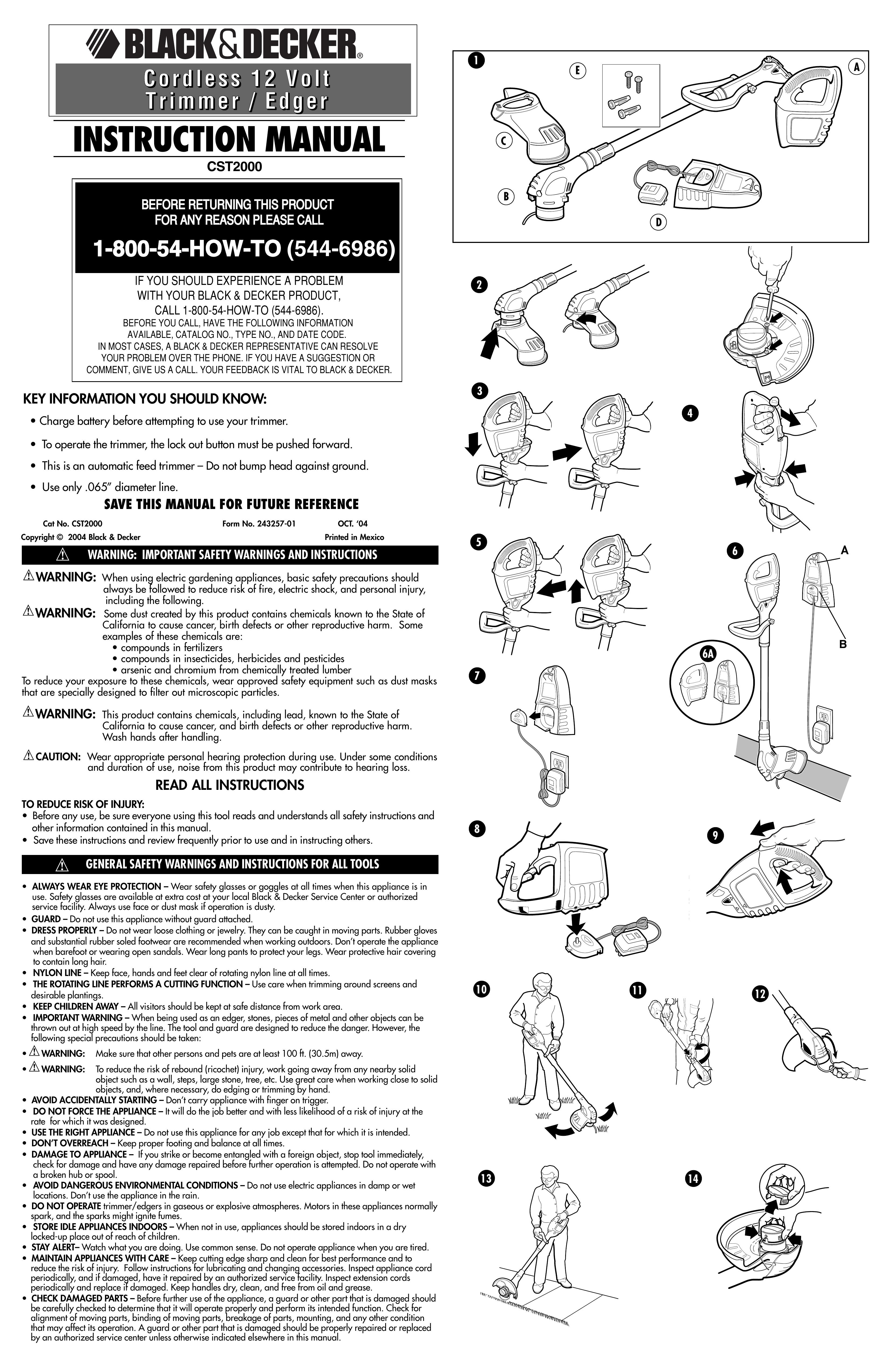 Black & Decker 243257-01 Trimmer User Manual
