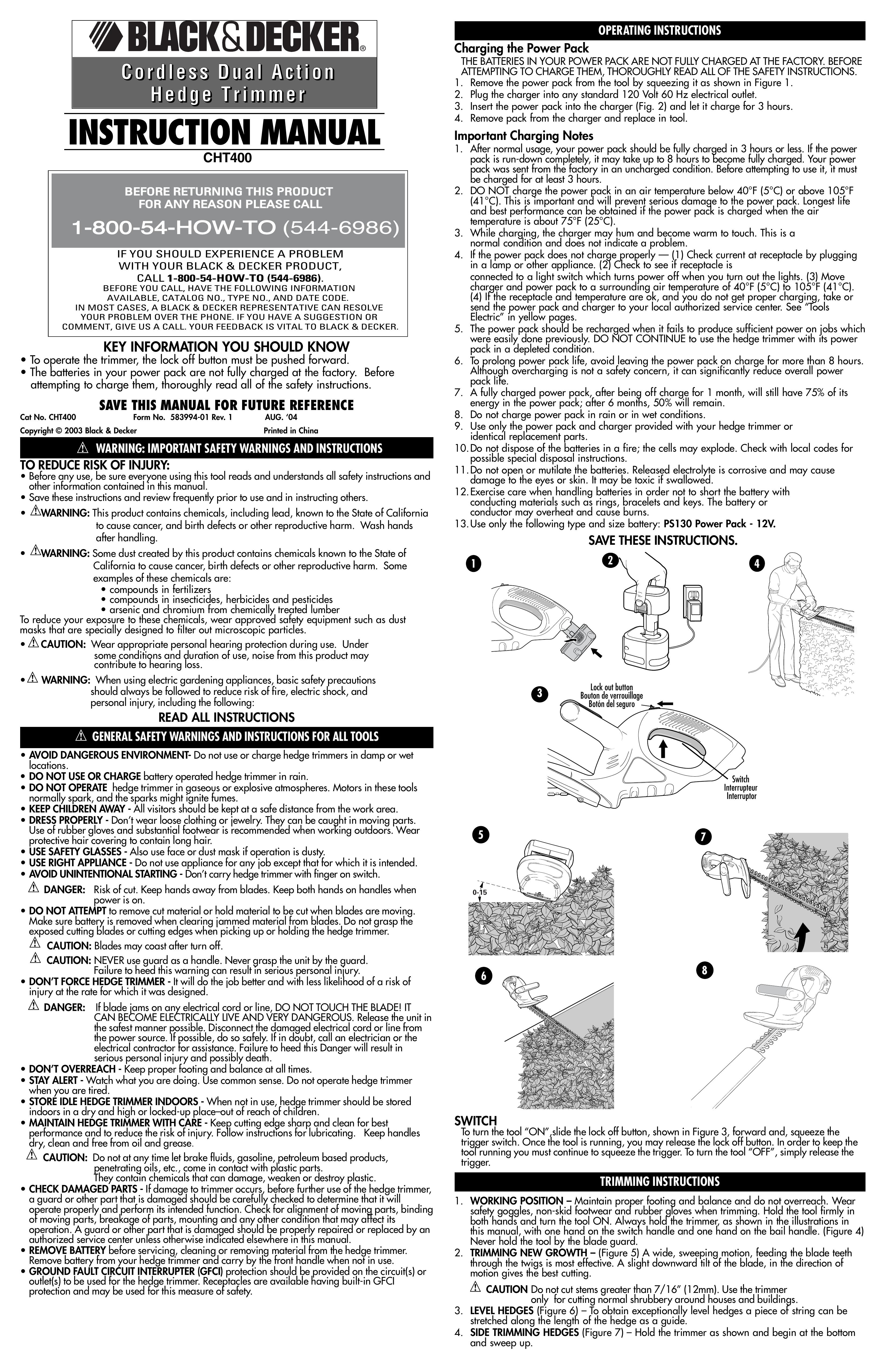 Black & Decker 583994-01 Trimmer User Manual