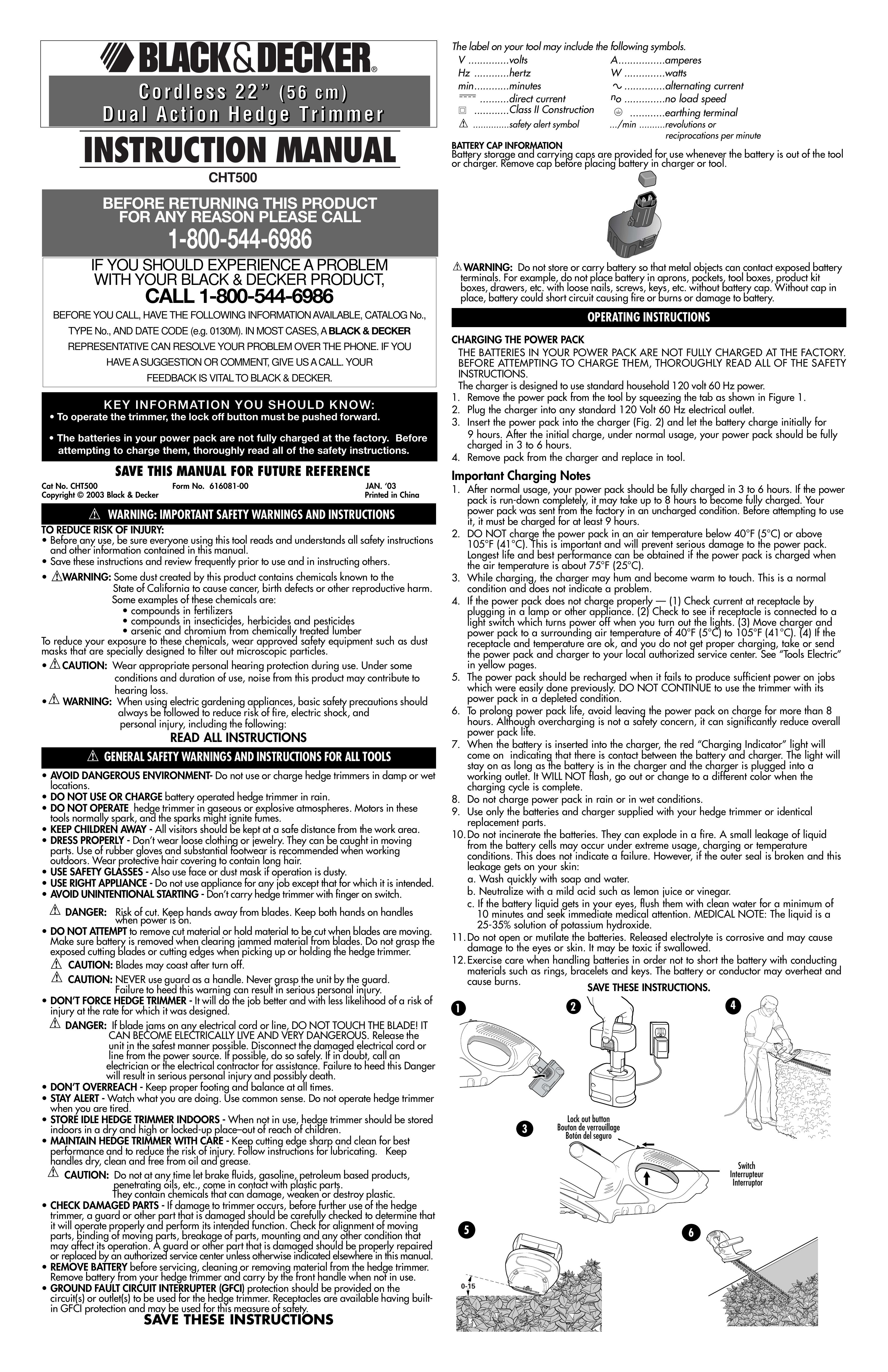 Black & Decker 616081-00 Trimmer User Manual