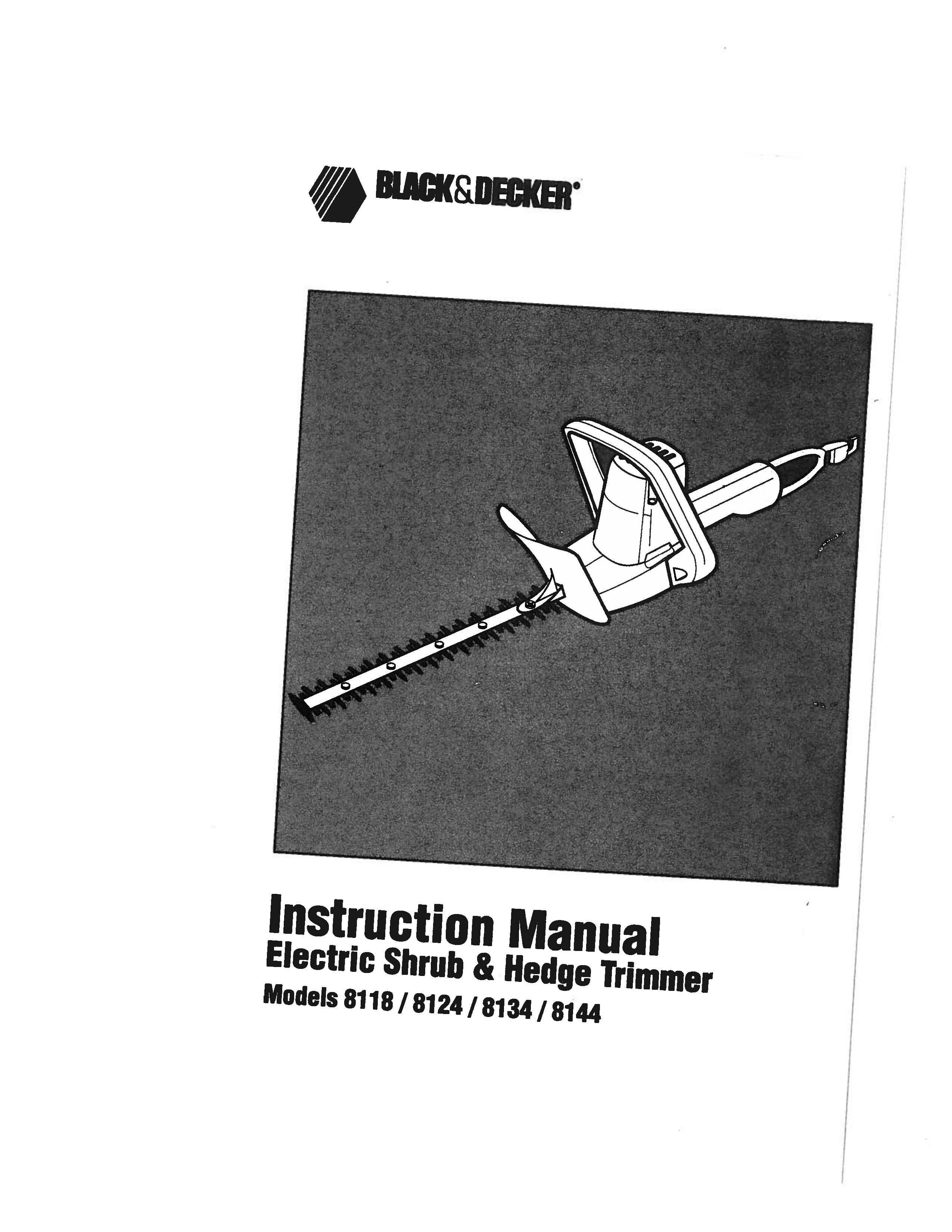 Black & Decker 8118 Trimmer User Manual