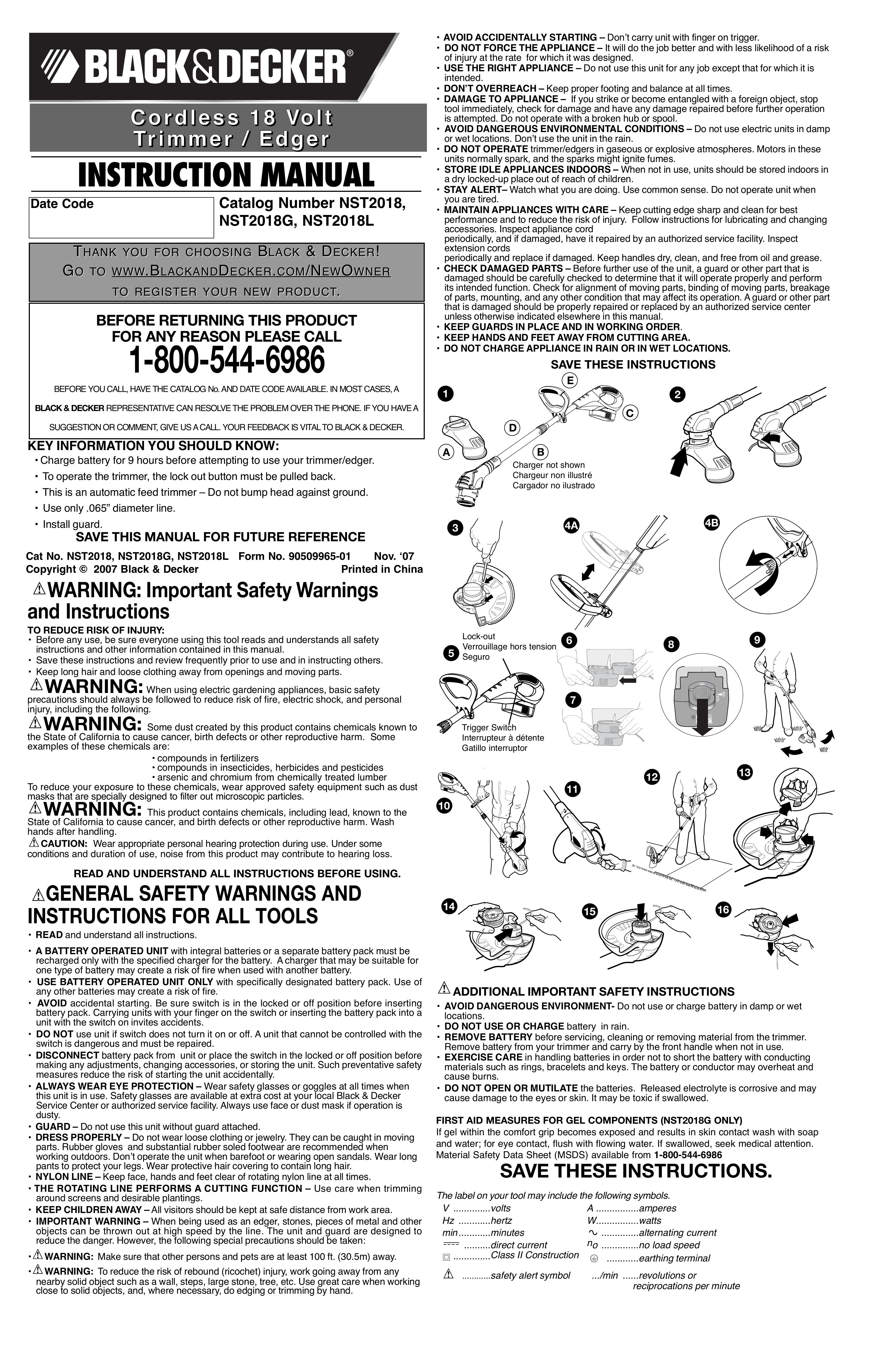 Black & Decker 90509965 Trimmer User Manual
