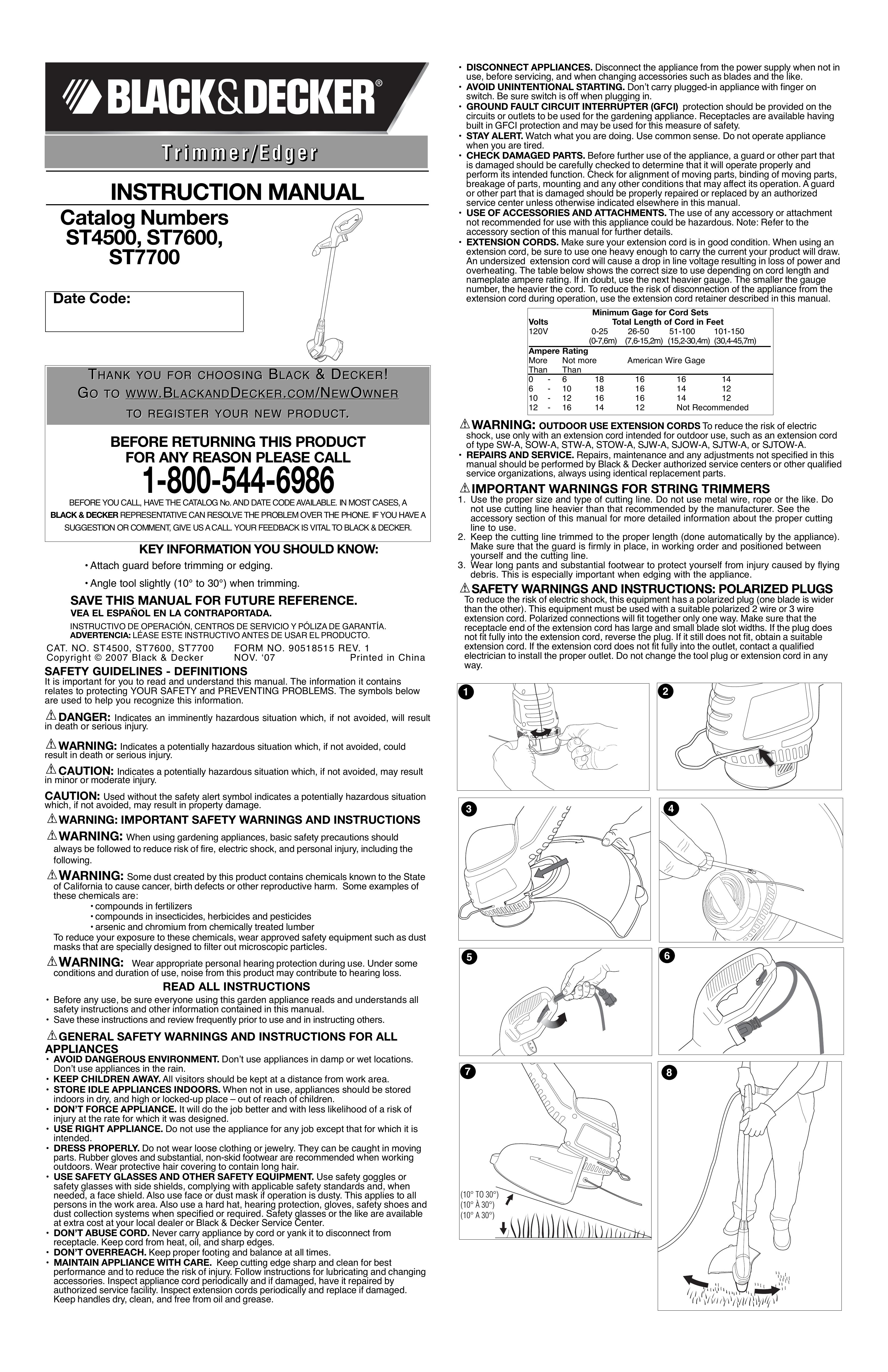 Black & Decker 90518515 Trimmer User Manual