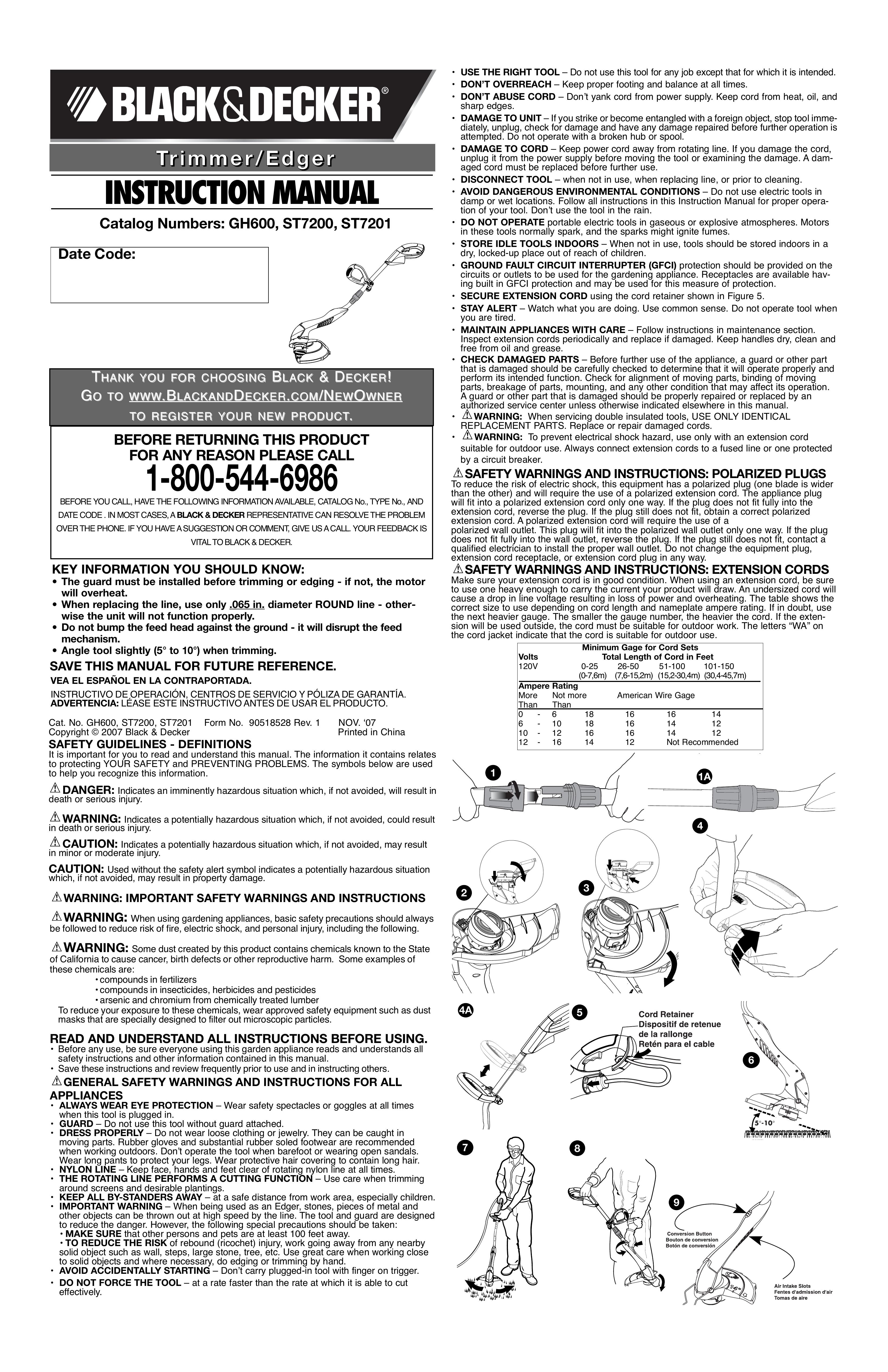 Black & Decker 90518528 Trimmer User Manual