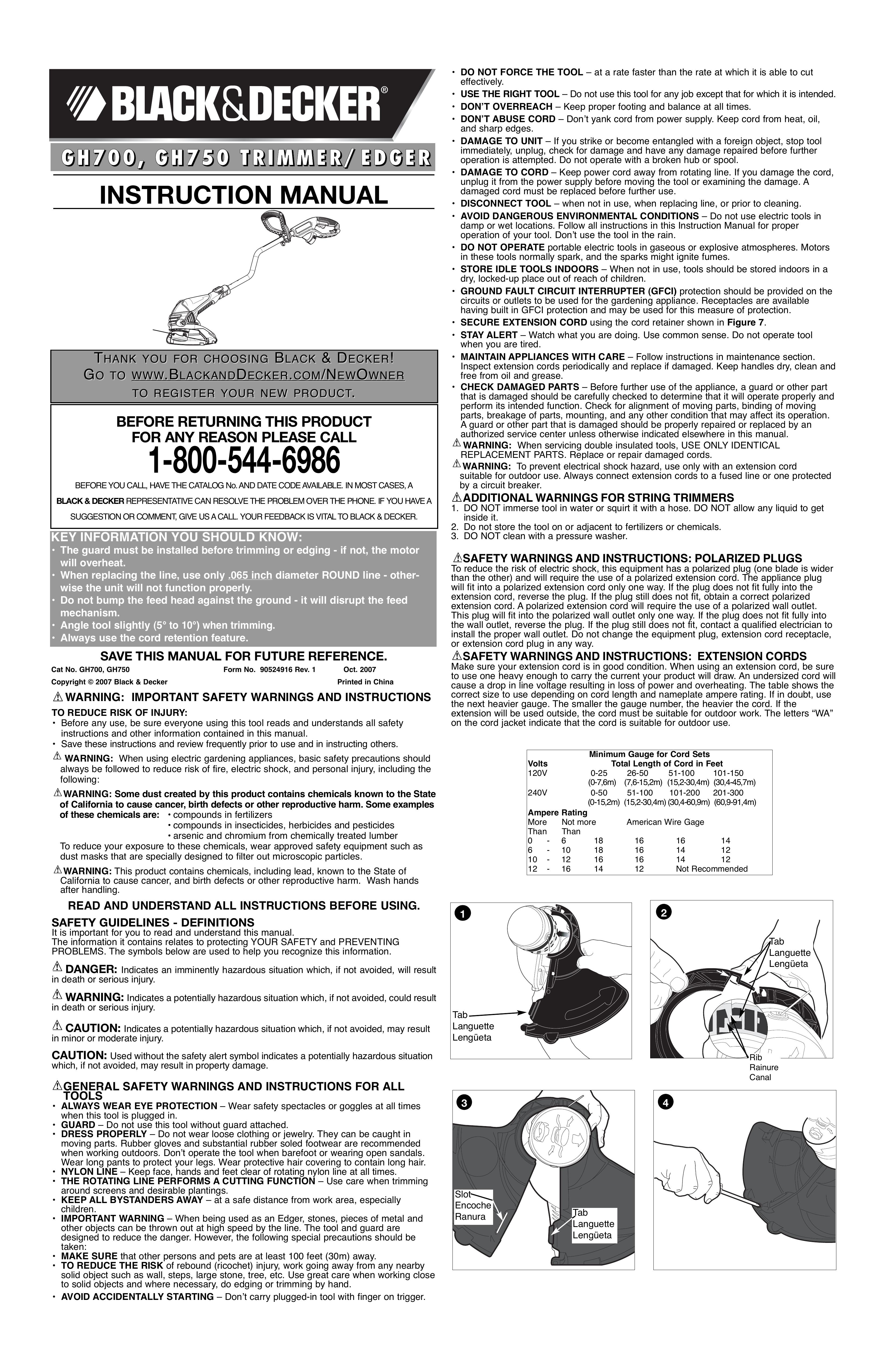 Black & Decker 90524916 Trimmer User Manual