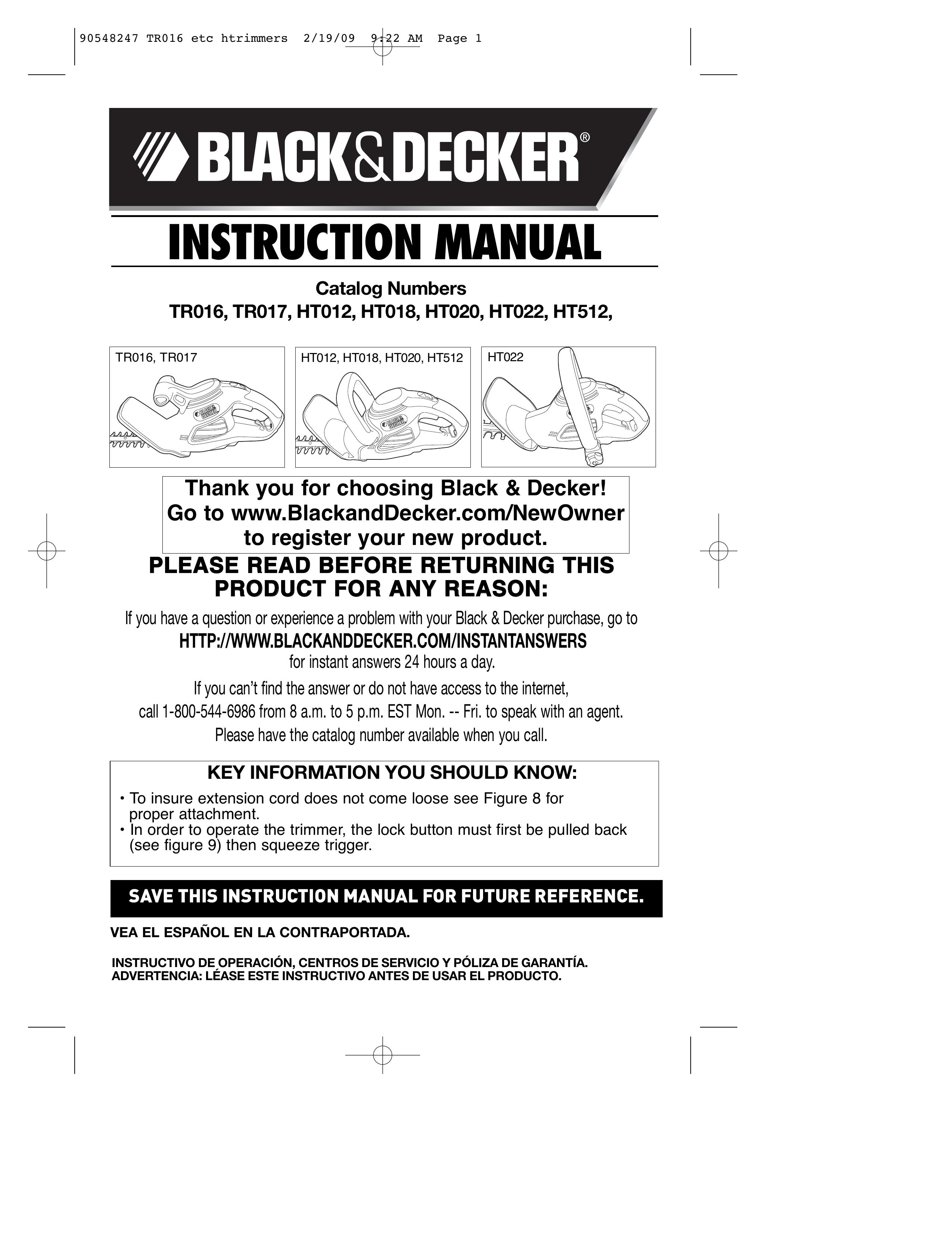 Black & Decker 90548247 Trimmer User Manual