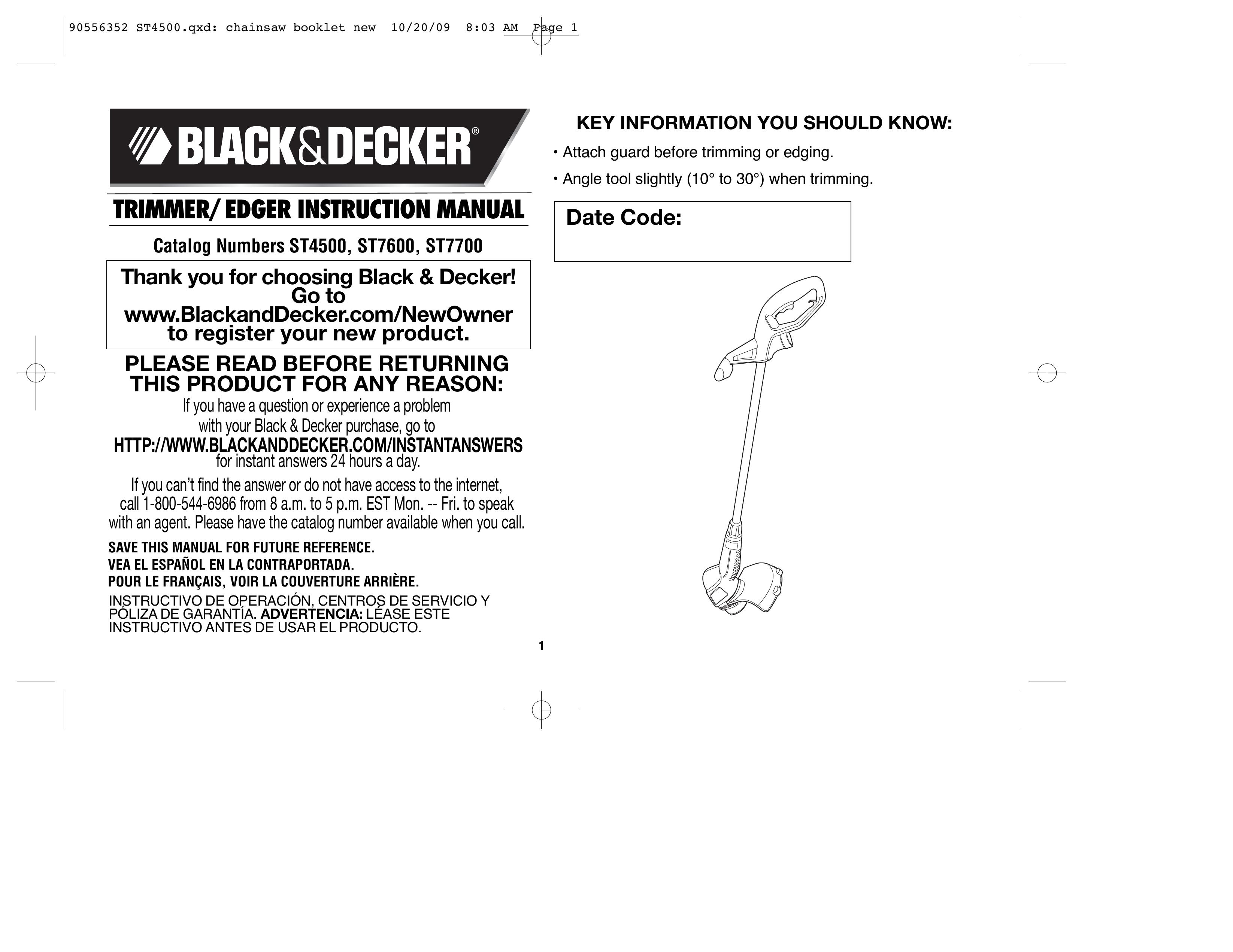 Black & Decker 90556352 Trimmer User Manual