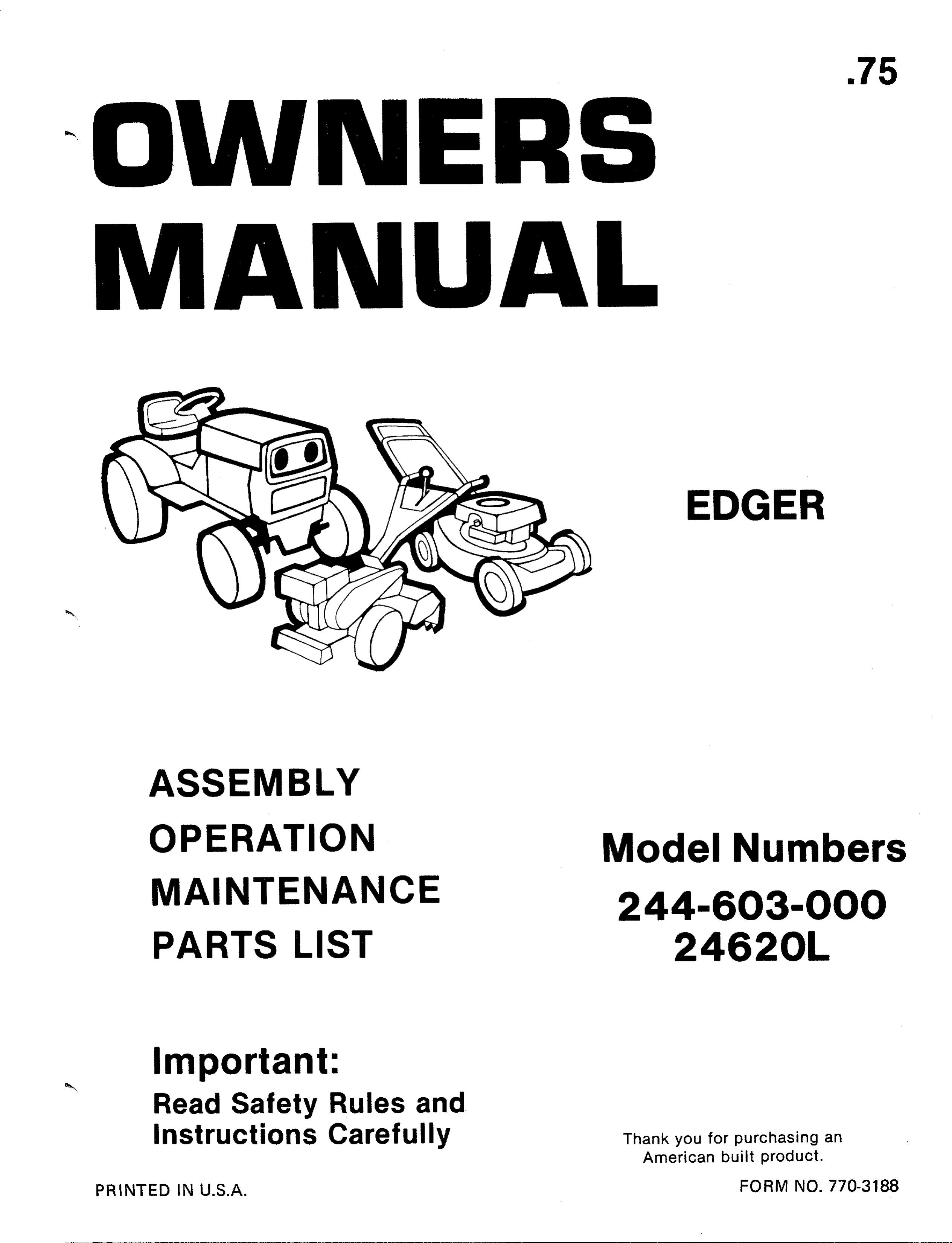 Bolens 244-603-000 Trimmer User Manual