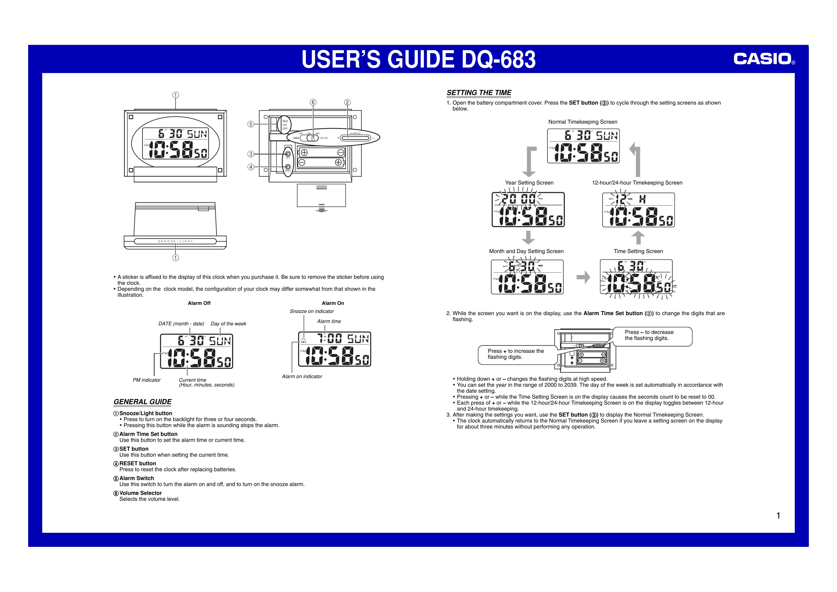 Casio DQ-683 Trimmer User Manual