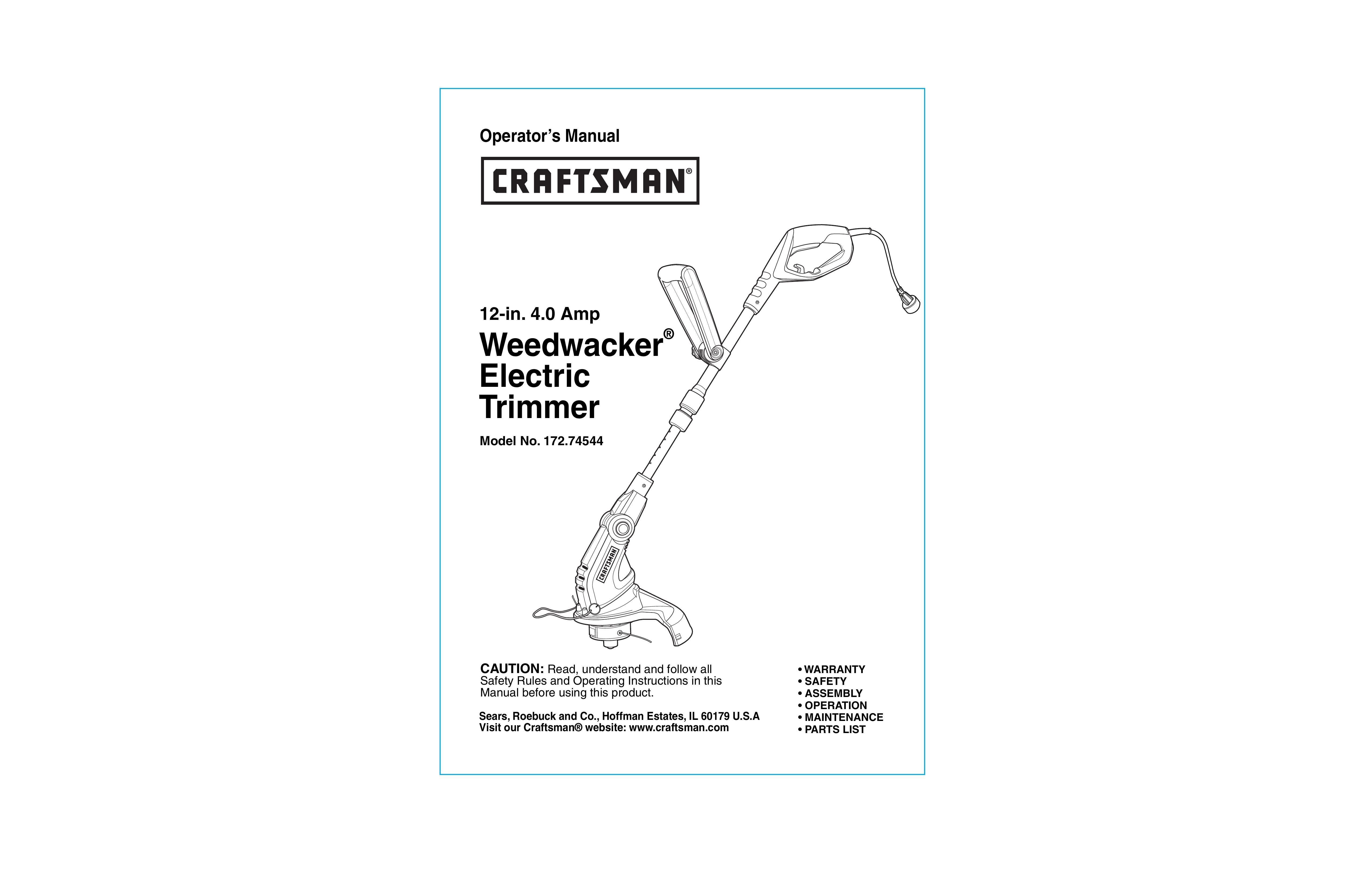Craftsman 172.74544 Trimmer User Manual