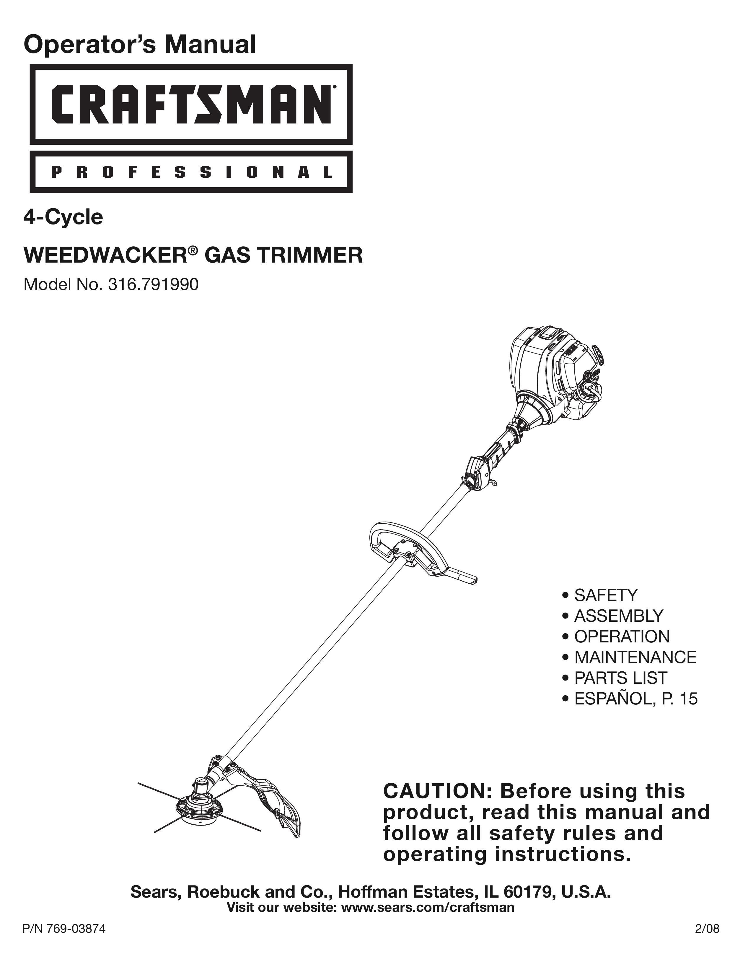 Craftsman 316.79199 Trimmer User Manual