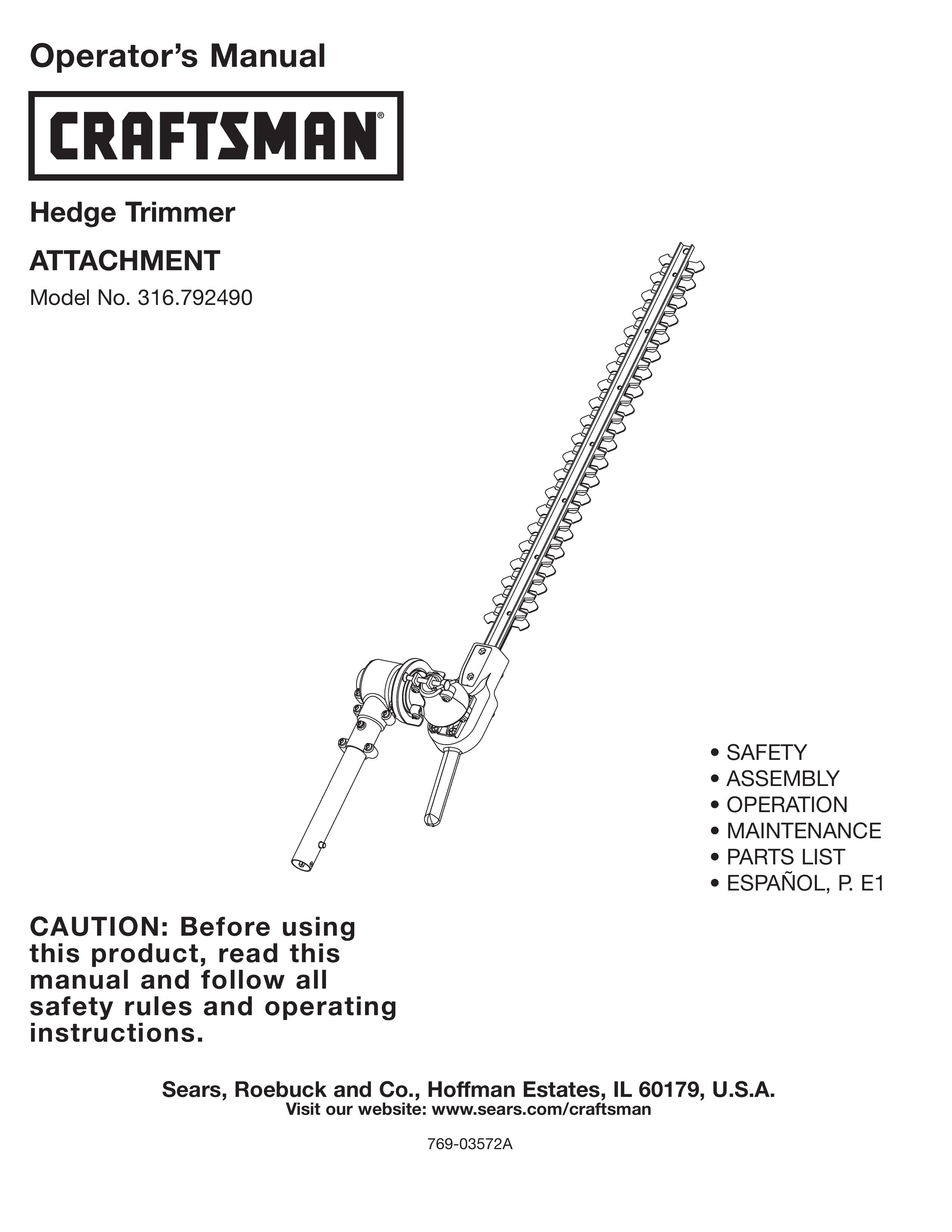 Craftsman 316.79249 Trimmer User Manual