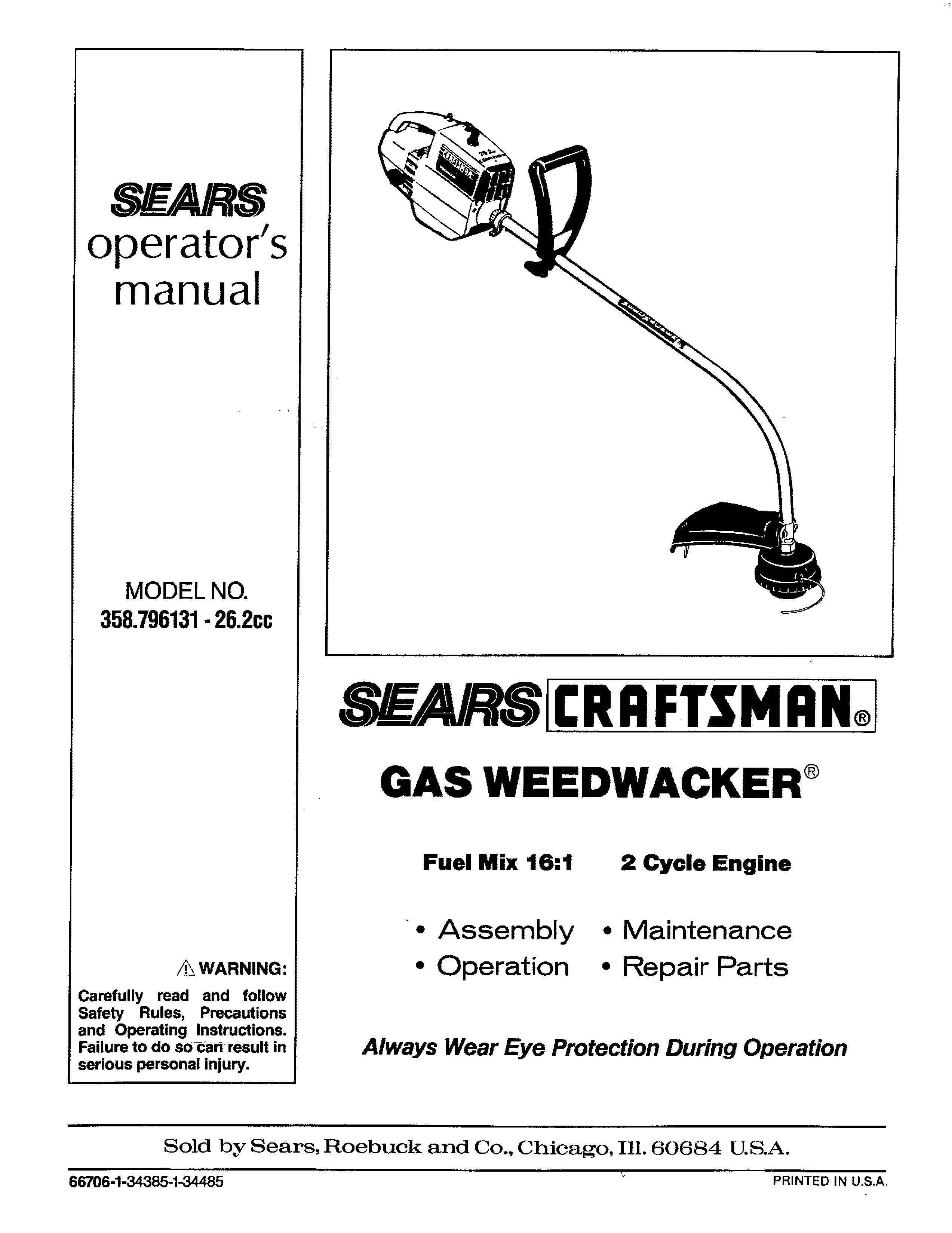 Craftsman 358.796131- 26.2CC Trimmer User Manual