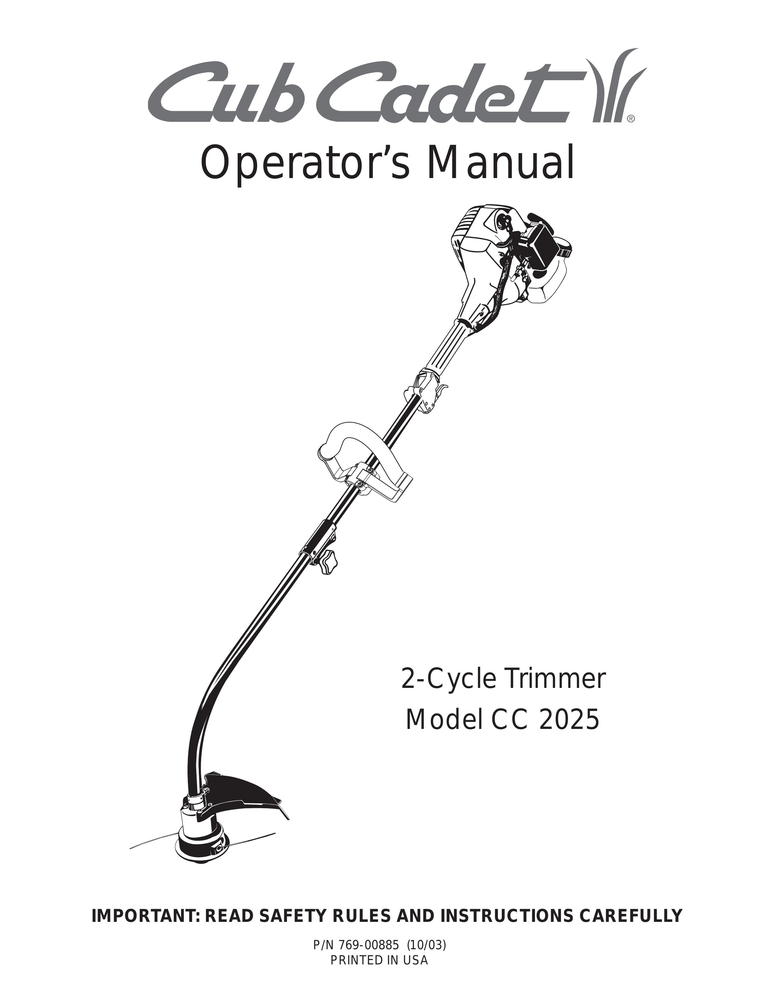 Cub Cadet CC2025 Trimmer User Manual
