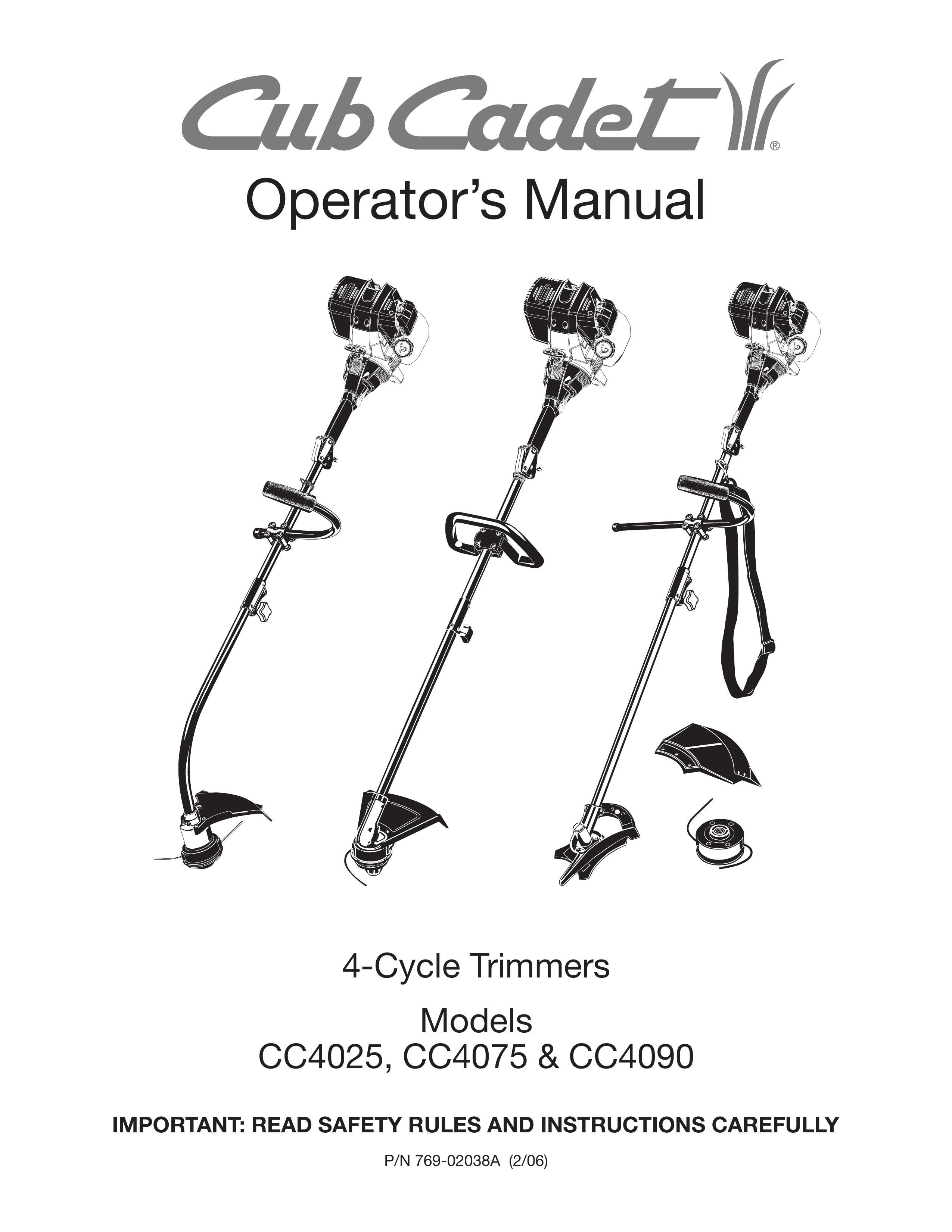 Cub Cadet CC4025 Trimmer User Manual