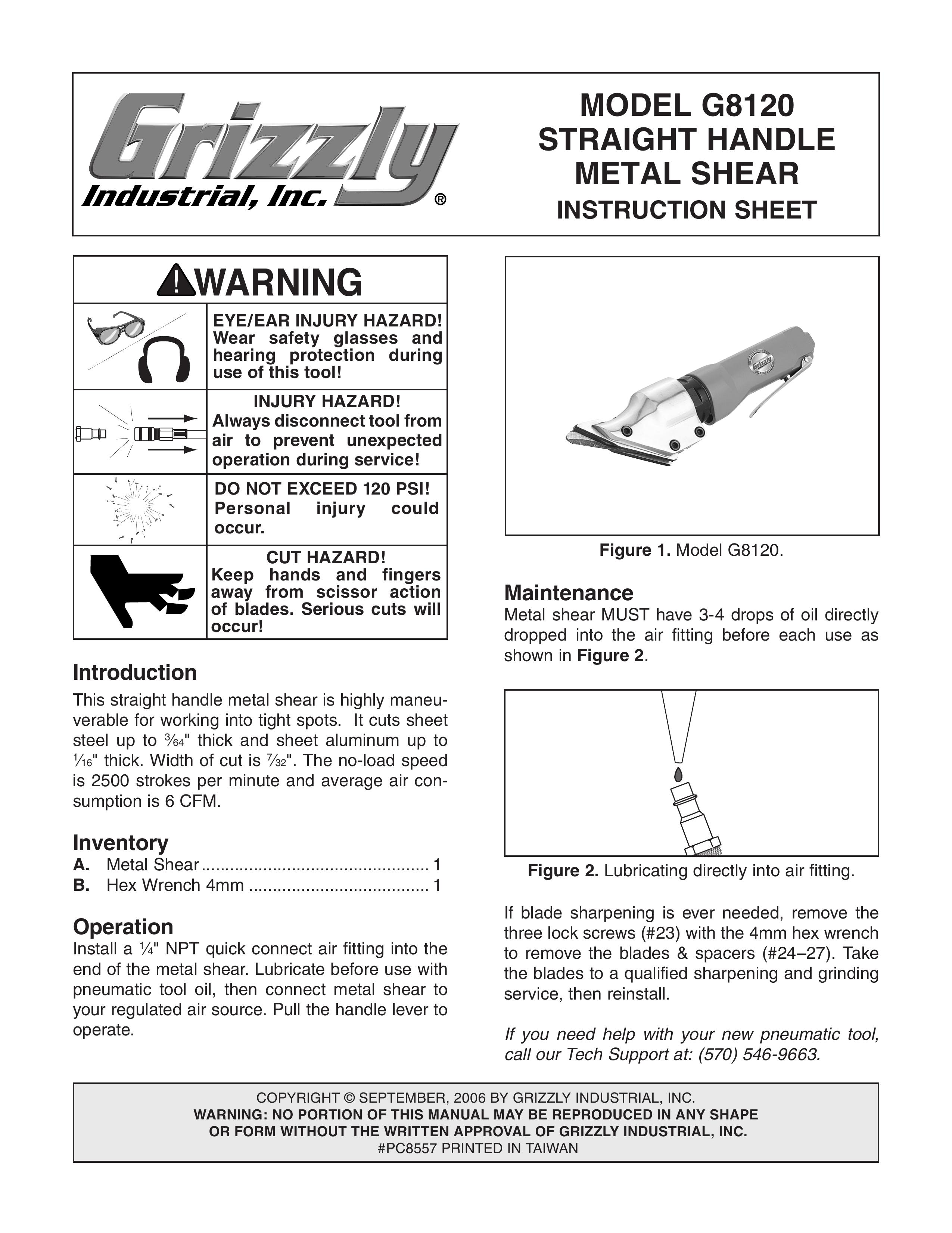 Grizzly G8120 Trimmer User Manual