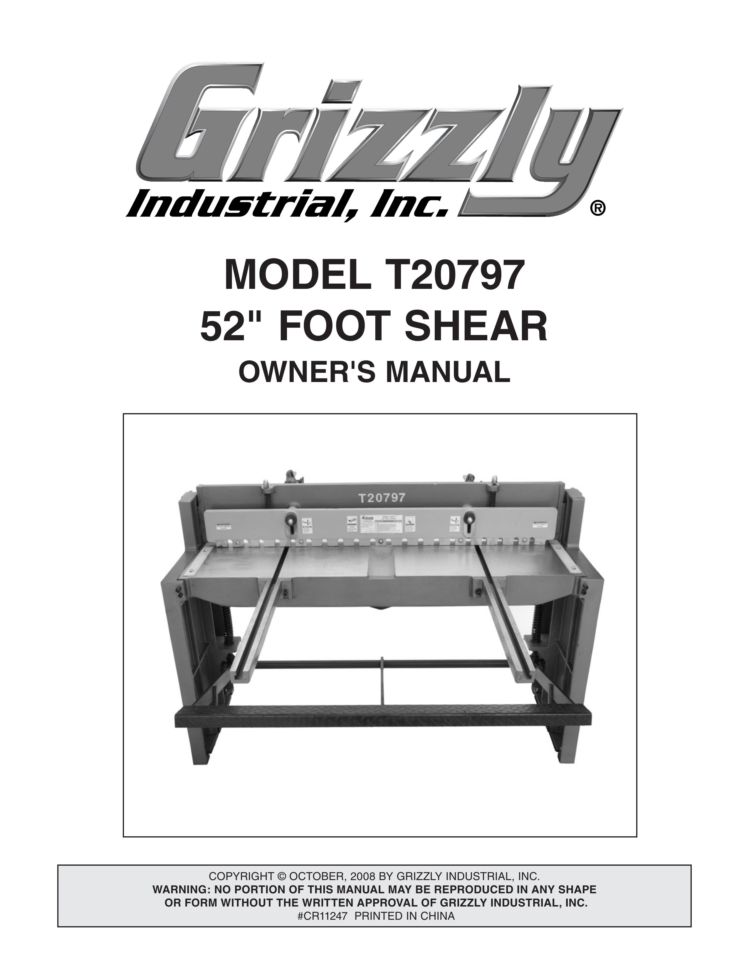 Grizzly T20797 Trimmer User Manual