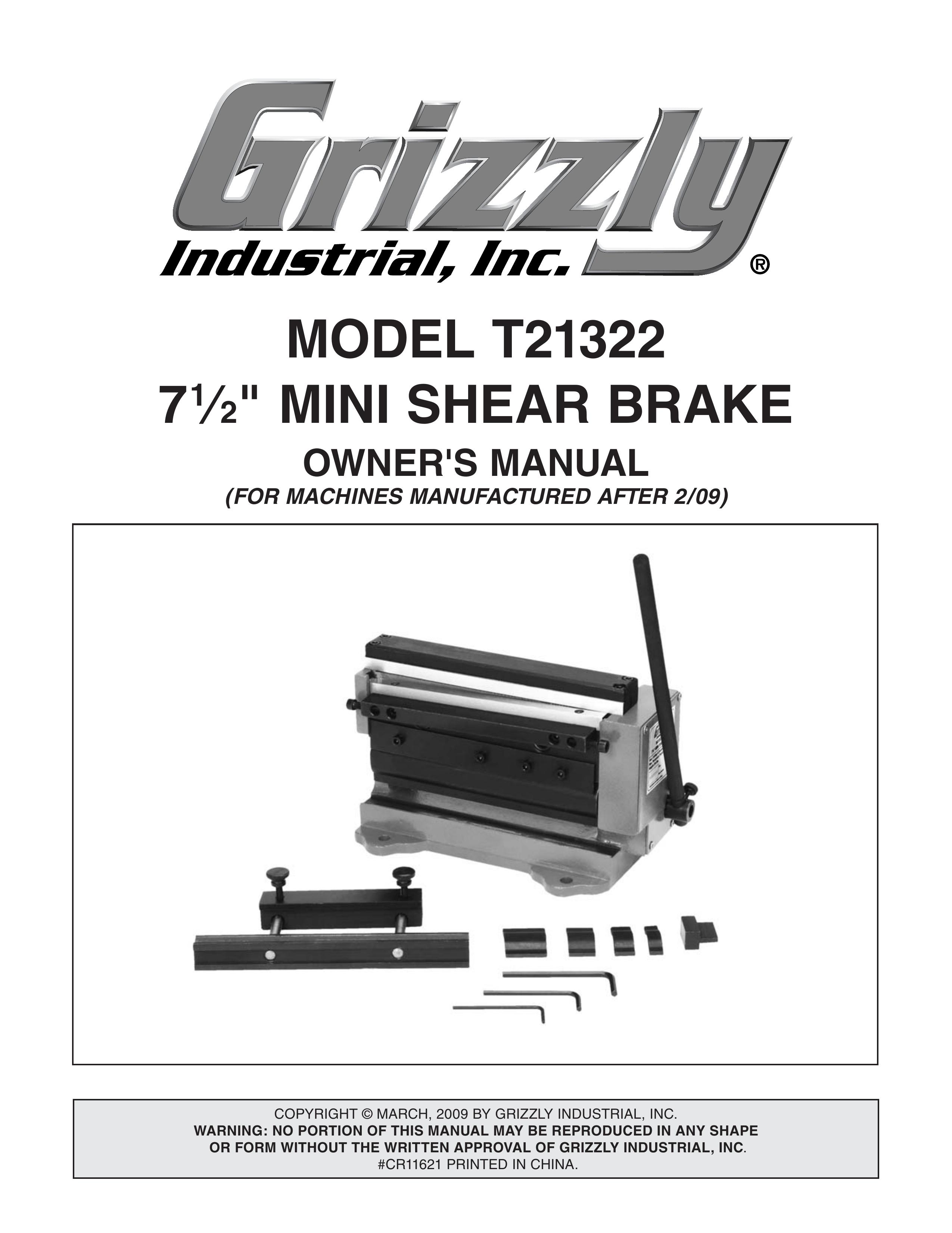 Grizzly T21322 Trimmer User Manual
