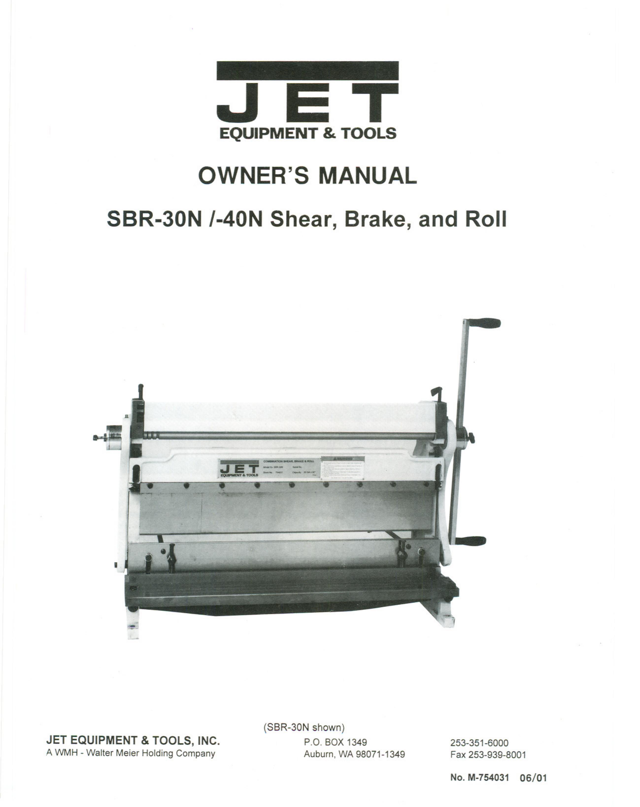 Jet Tools M-754031 06/01 Trimmer User Manual