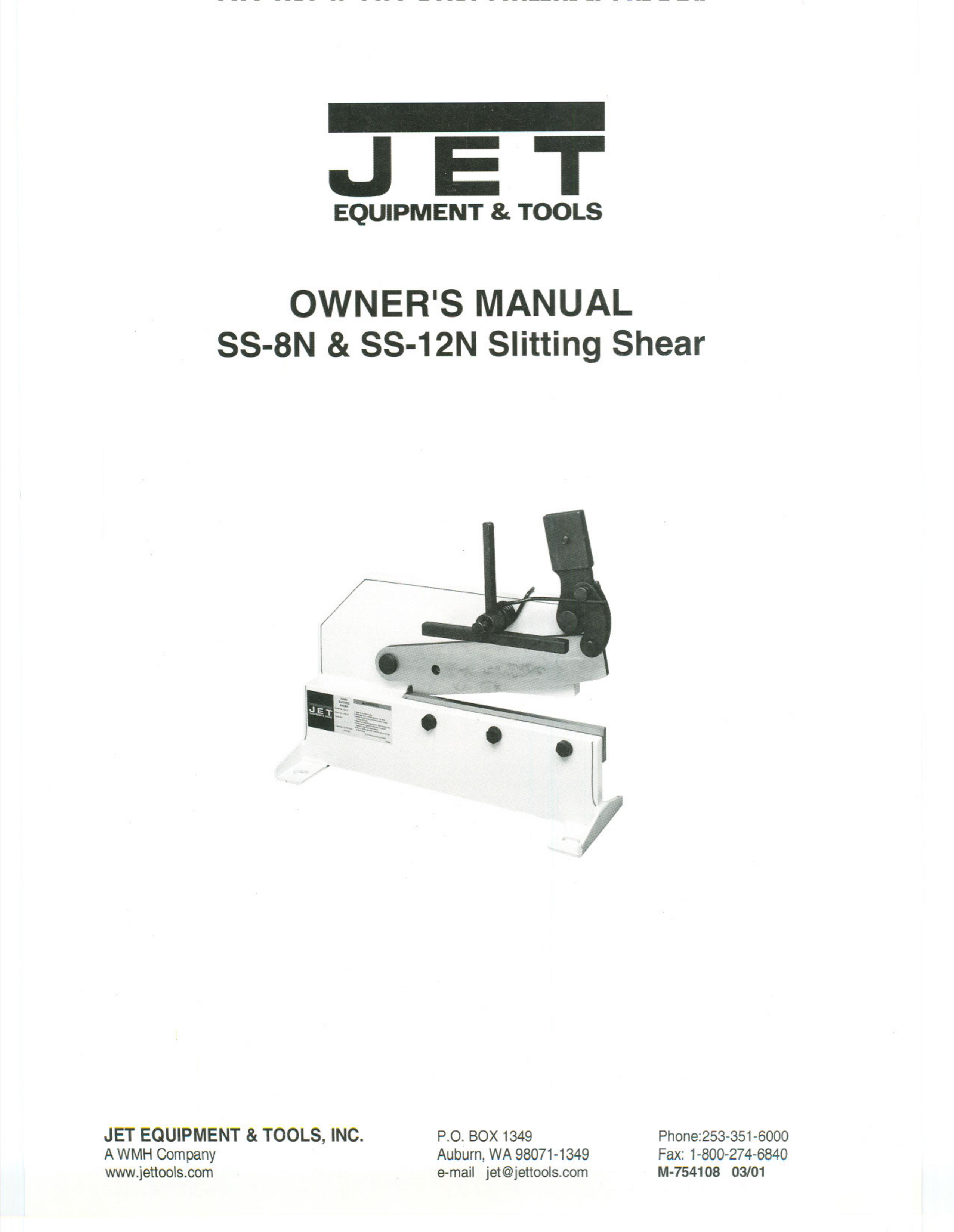 Jet Tools SS-12N Trimmer User Manual