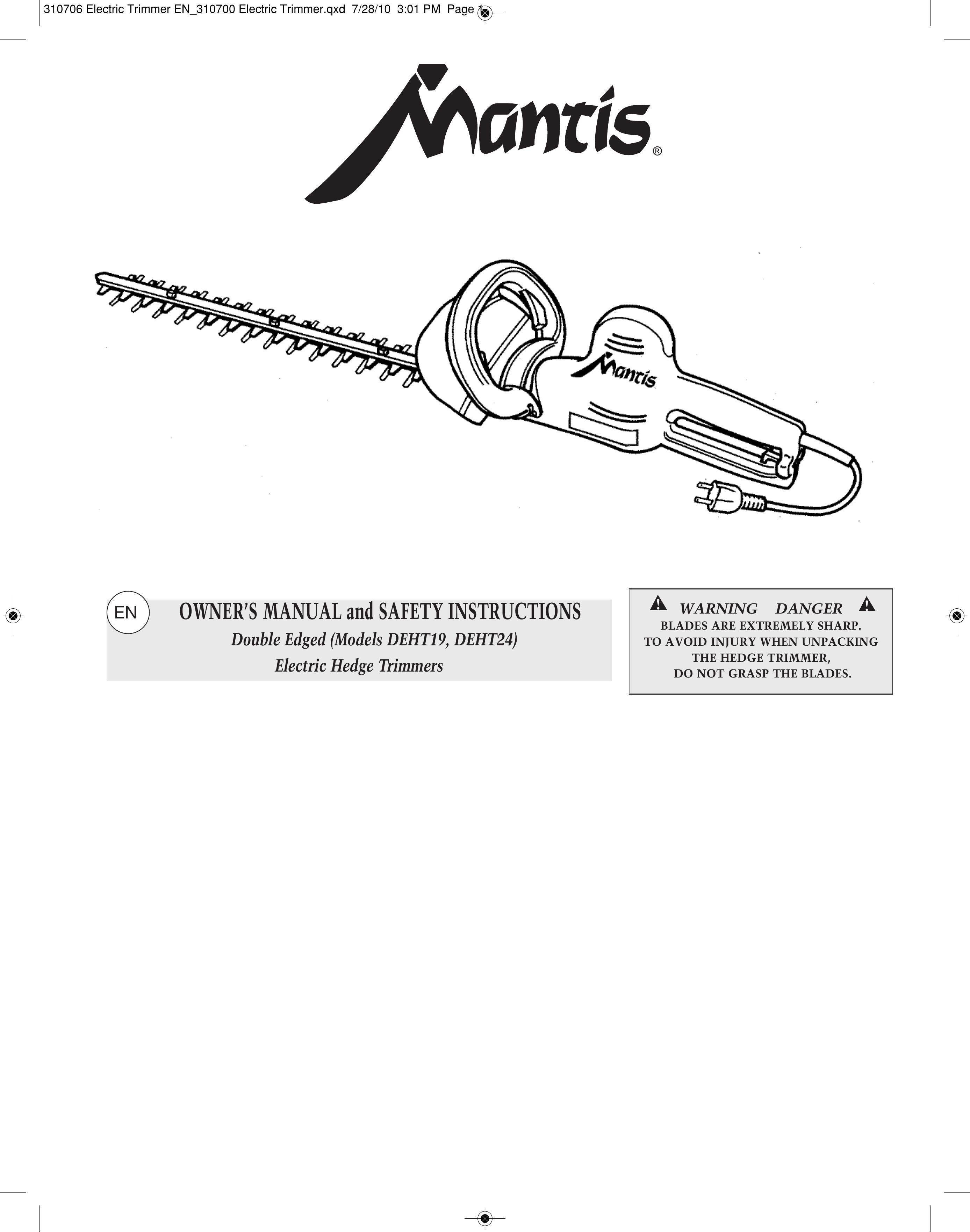 Mantis DEHT19 Trimmer User Manual