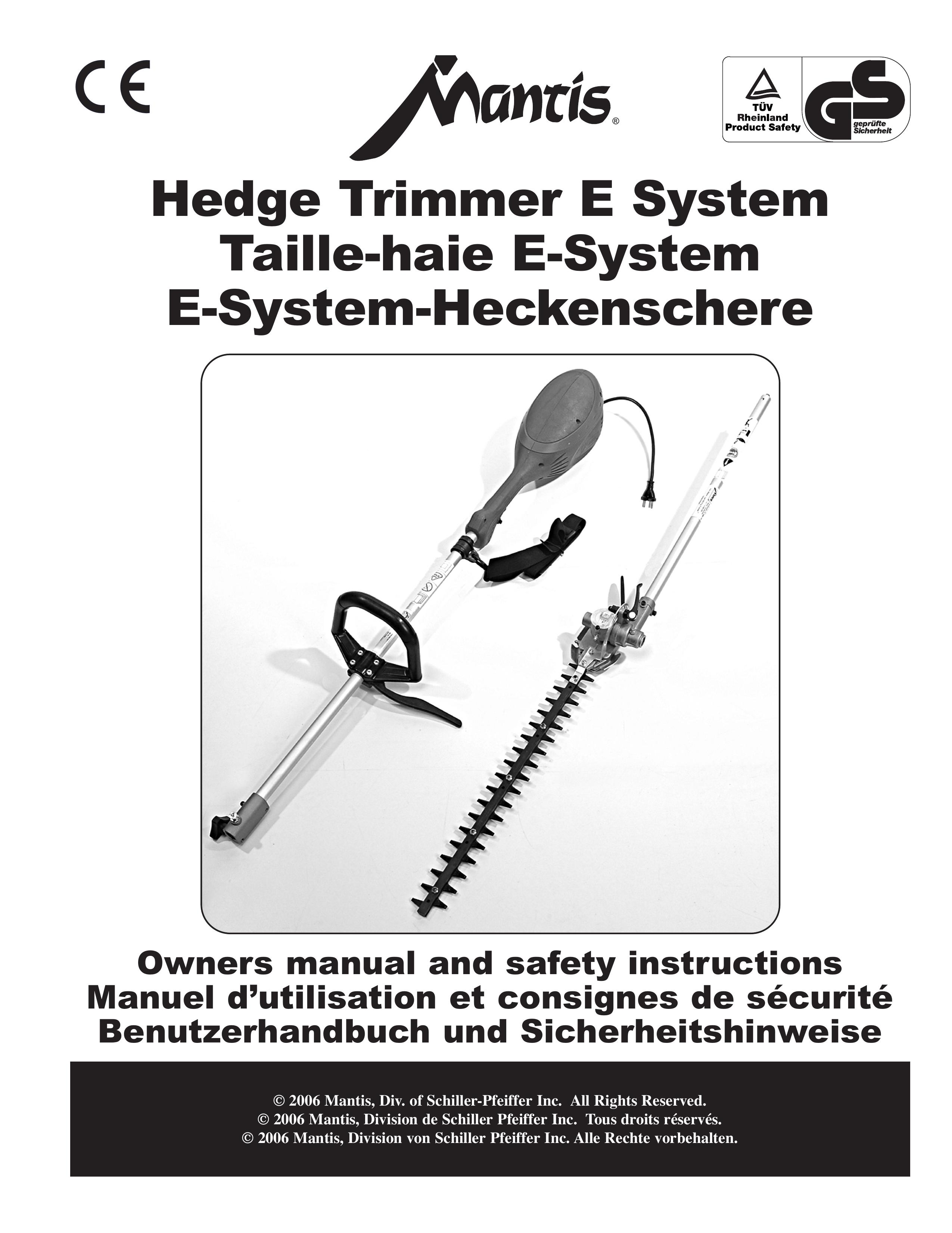 Mantis Hedge Trimmer E System Trimmer User Manual