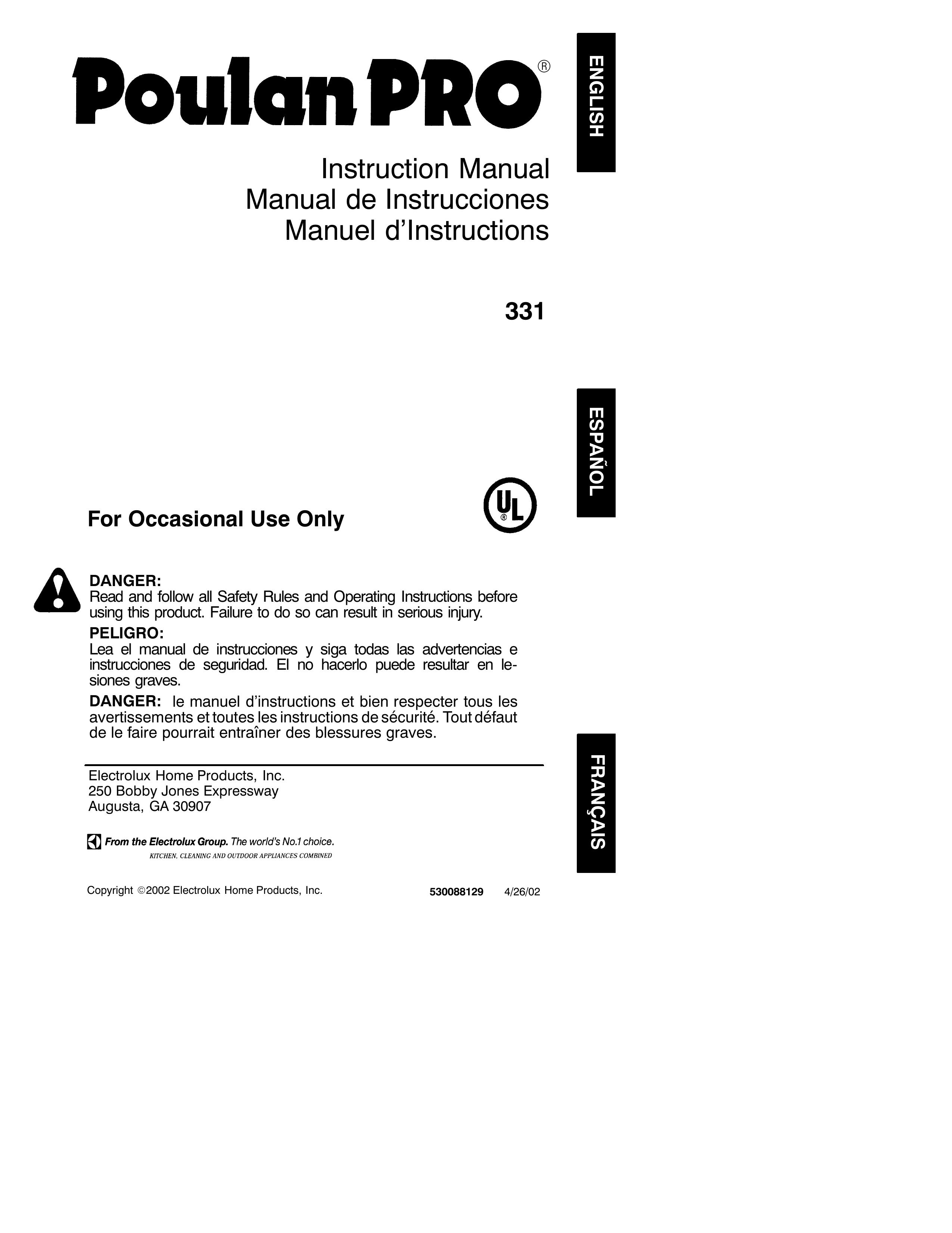 Poulan 331 Trimmer User Manual
